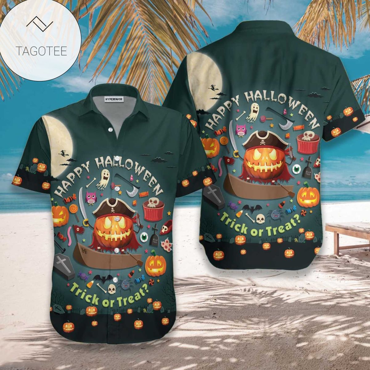 Halloween Pumpkin King Hawaiian Aloha Shirts