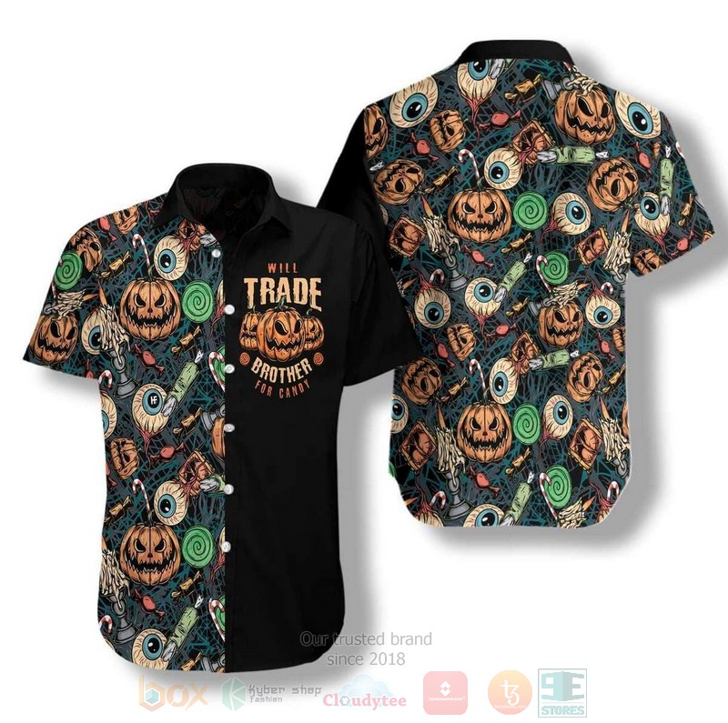 Halloween Pumpkin And Ghost Hawaiian Shirt