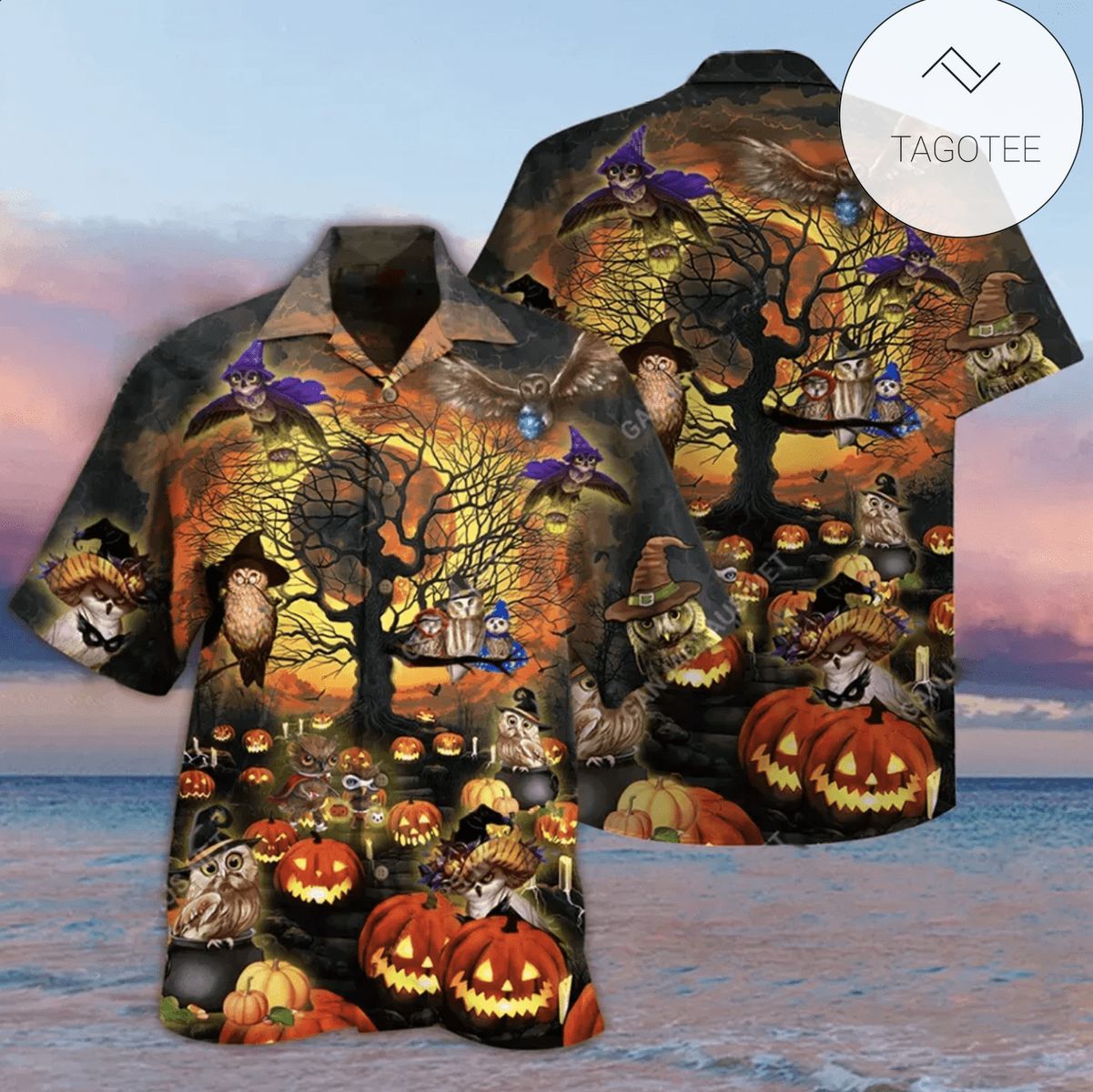 Halloween Walking Cat Hawaiian Shirt