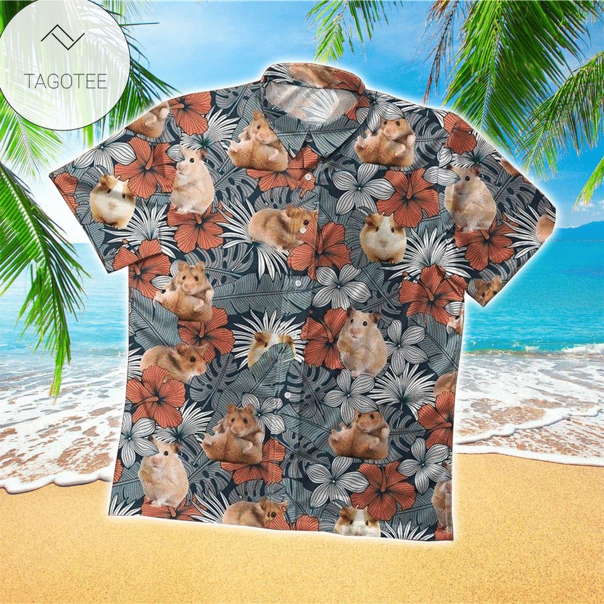 Hamster Cute Pattern Print Design Hawaiian Shirt