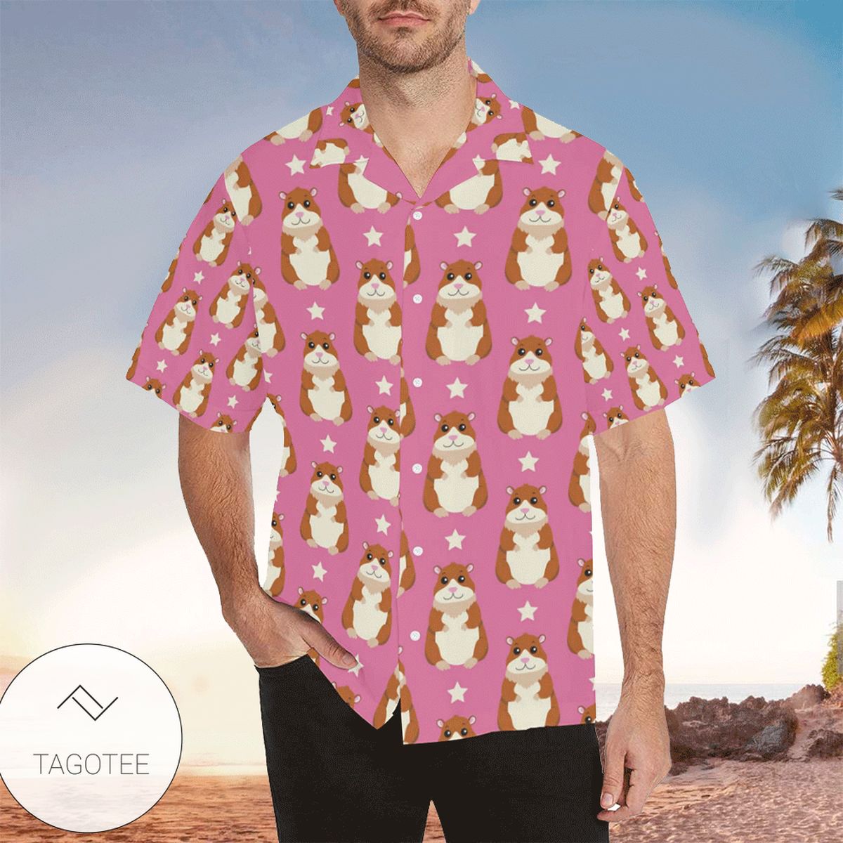 Hamster Button Up Hawaiian Shirt