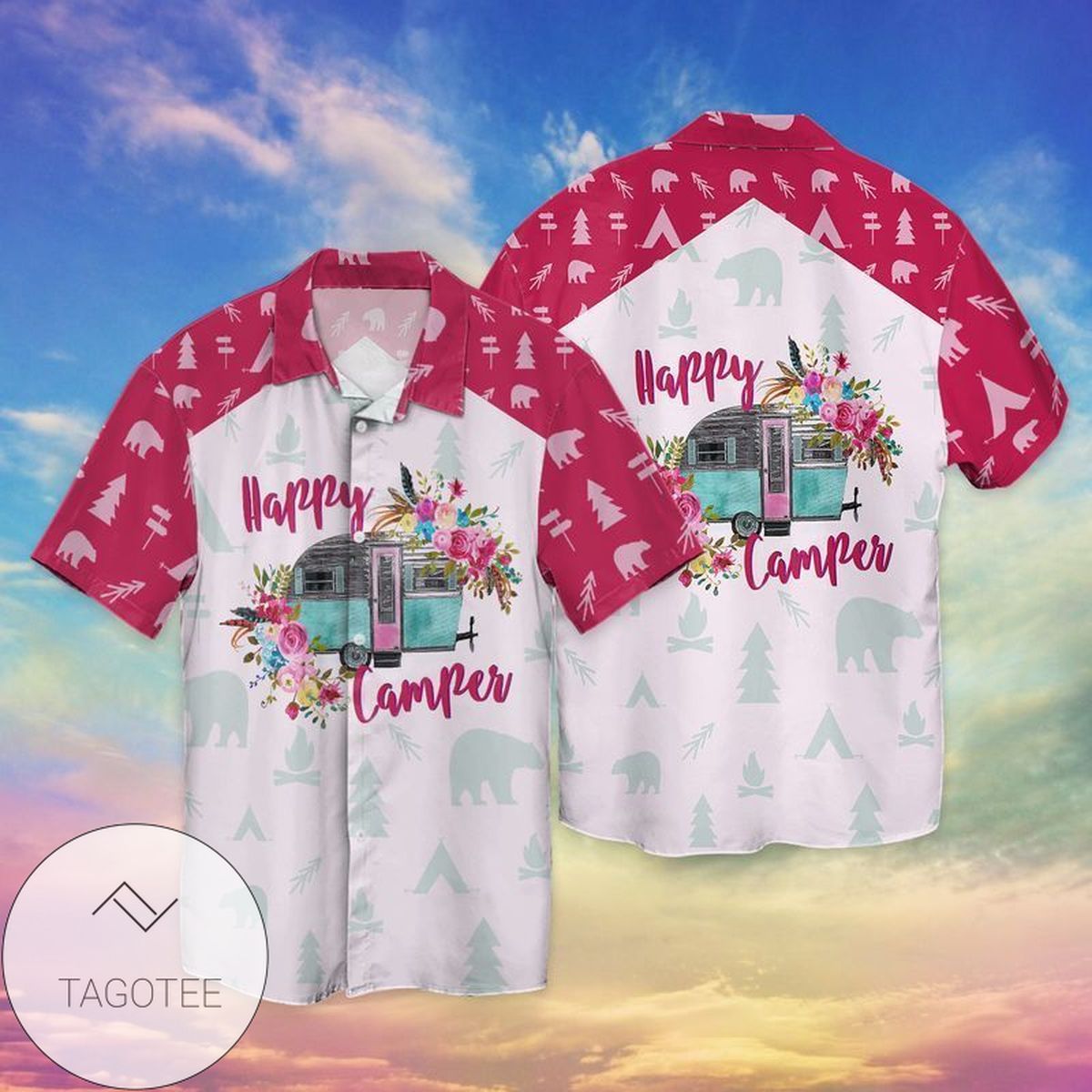 Happy Camping Car Summer Hawaiian Shirt #h