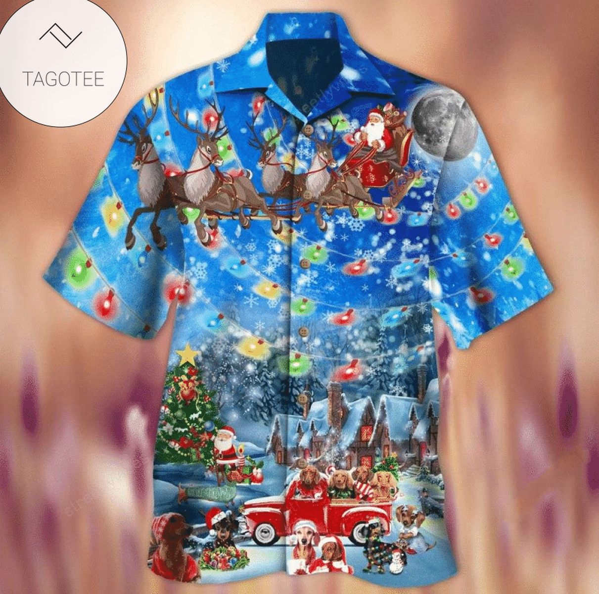 Happy Christmas Activities Under Snowy Hawaiian Aloha Shirts