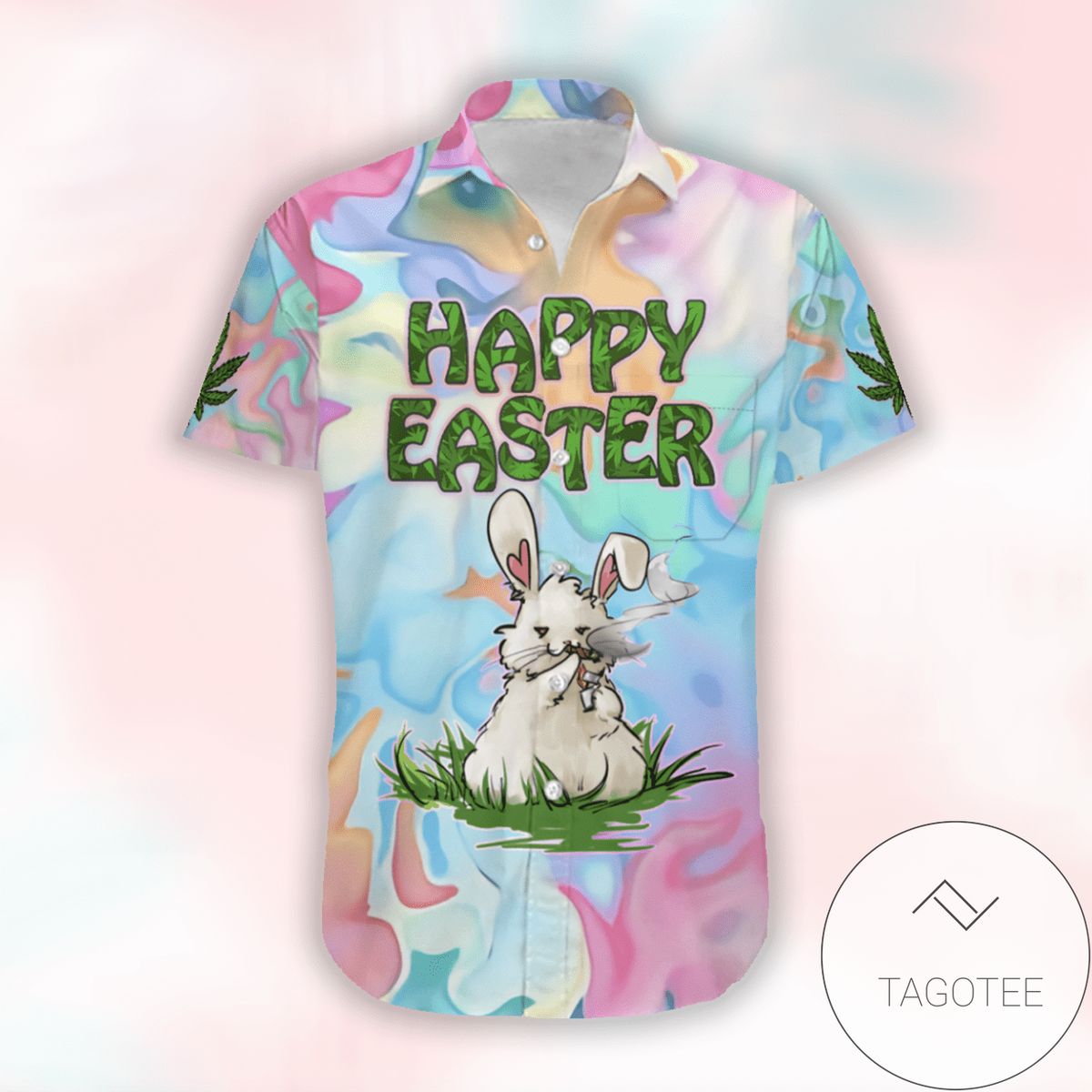 Happy Easter 2021 Simple Bunny Bigfoot Squad Hunting Eggs Unisex Hawaiian Aloha Shirts