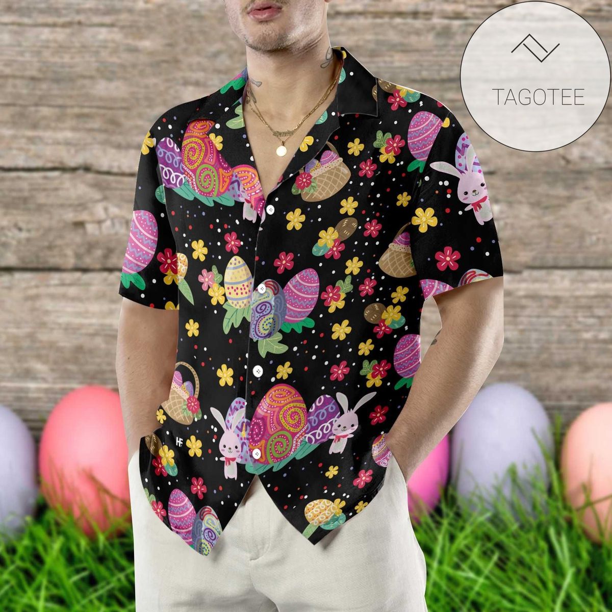 Happy Easter Hippie Mushroom Red Green Unisex 2022 Authentic Hawaiian Shirts