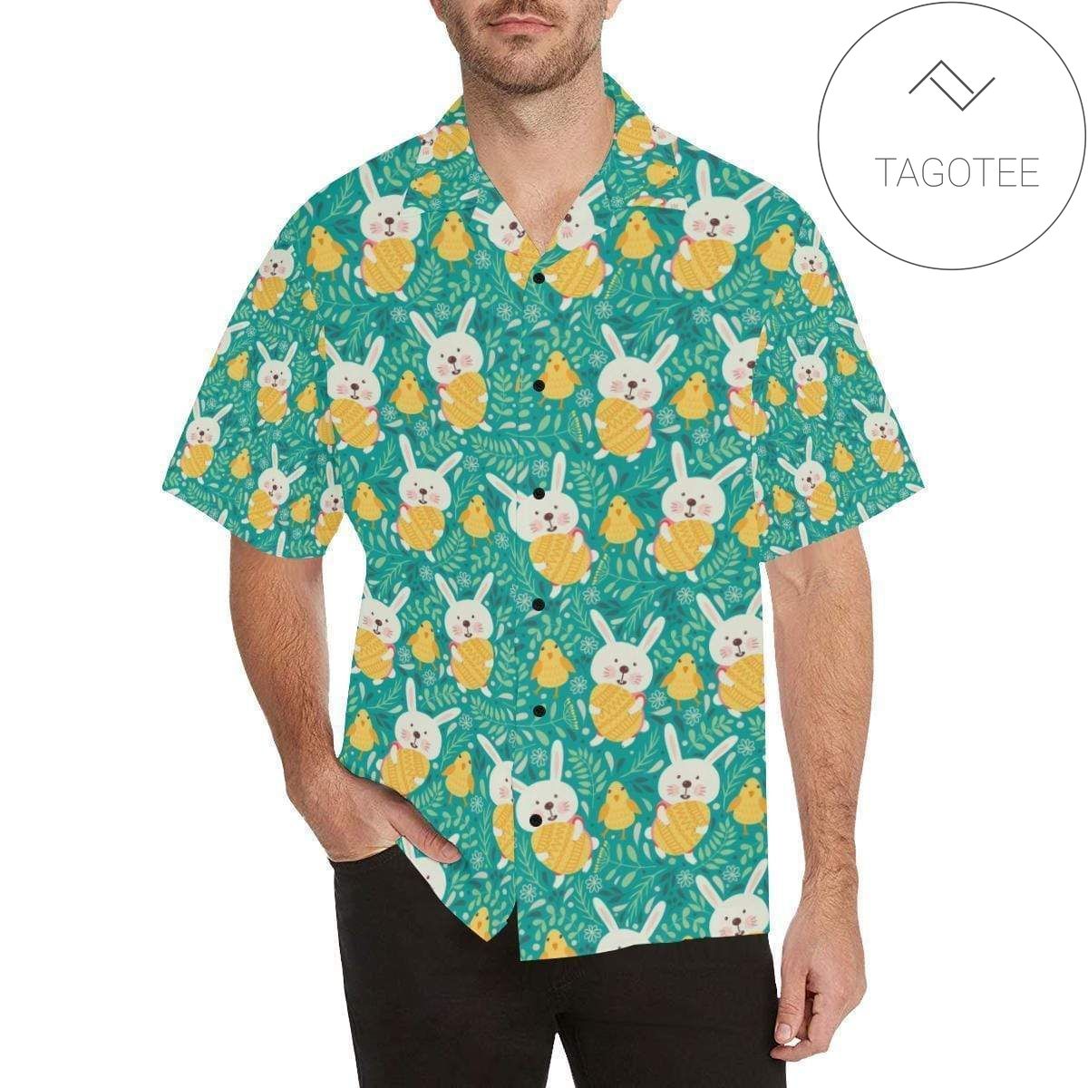 Happy Easter With BlueBirds Hawaiian Shirt