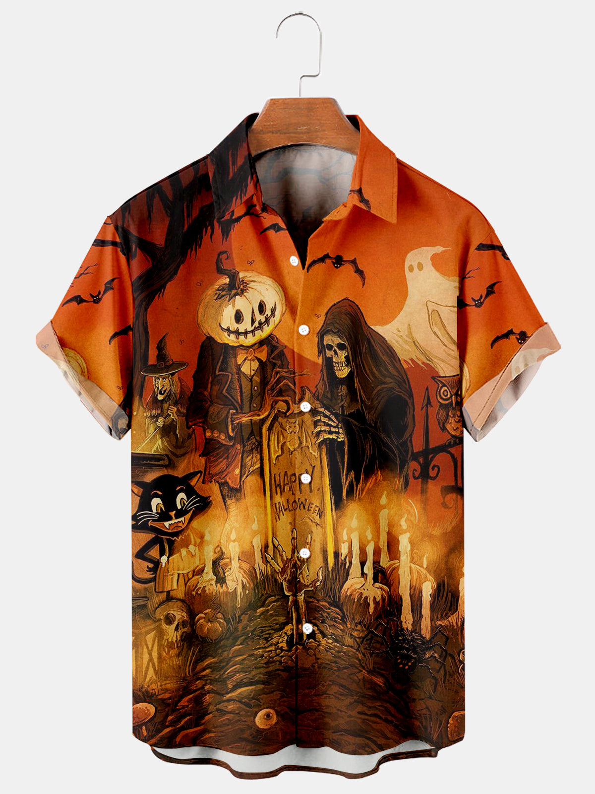 Halloween Spoof Rubber Hawaiian Shirt