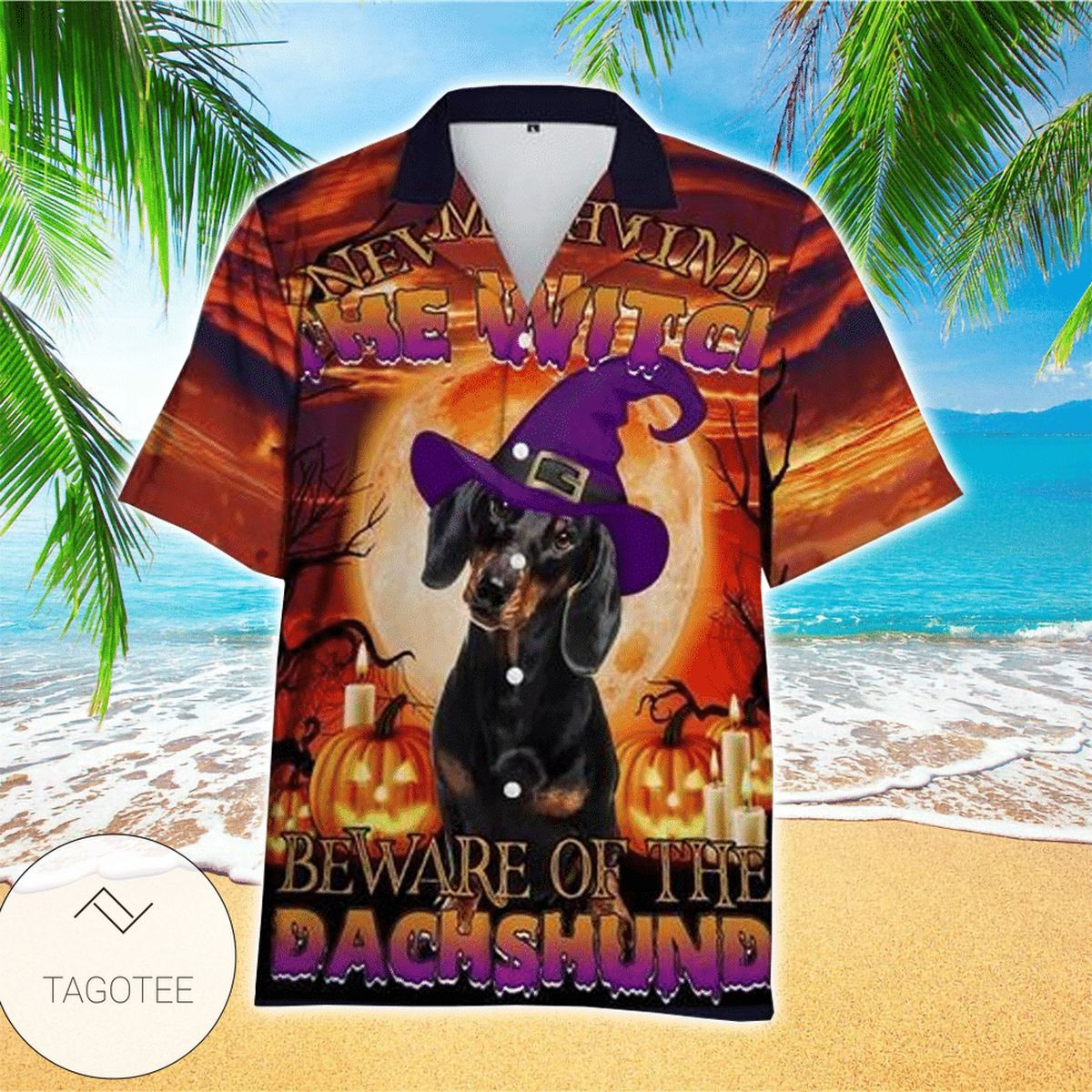 Happy Halloween Pumpkin Funny Dachshund Family And Haunting Tree The Best Gift For Dog Lovers Hawaiian Shirt