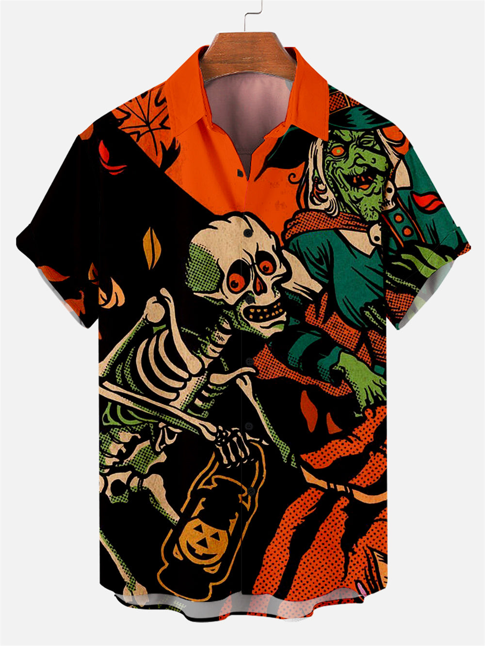 Happy Hour Halloween Tiki Party Pattern Hawaiian Shirt