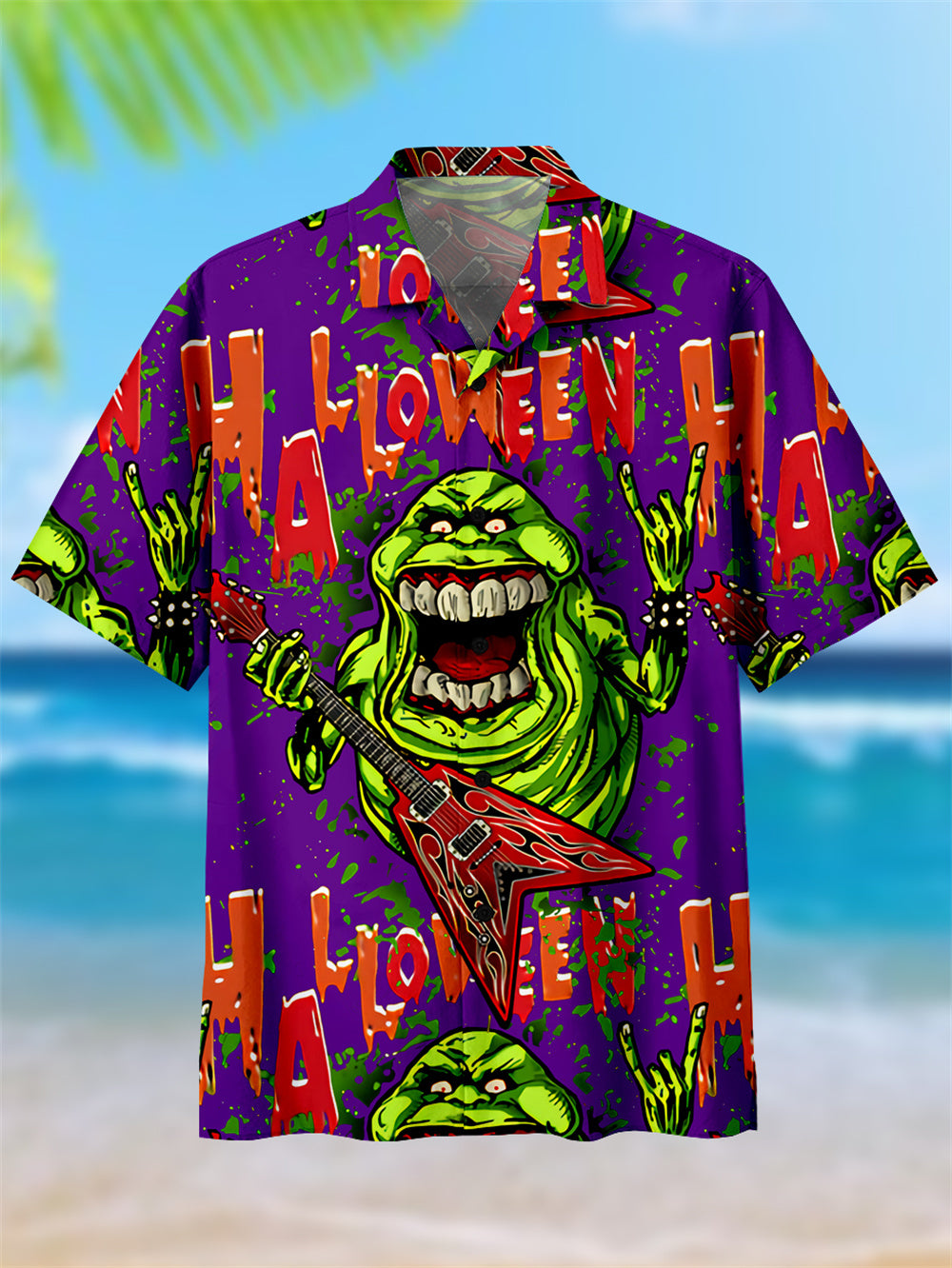 Happy Halloween Screaming Black Cat Hawaiian Shirt