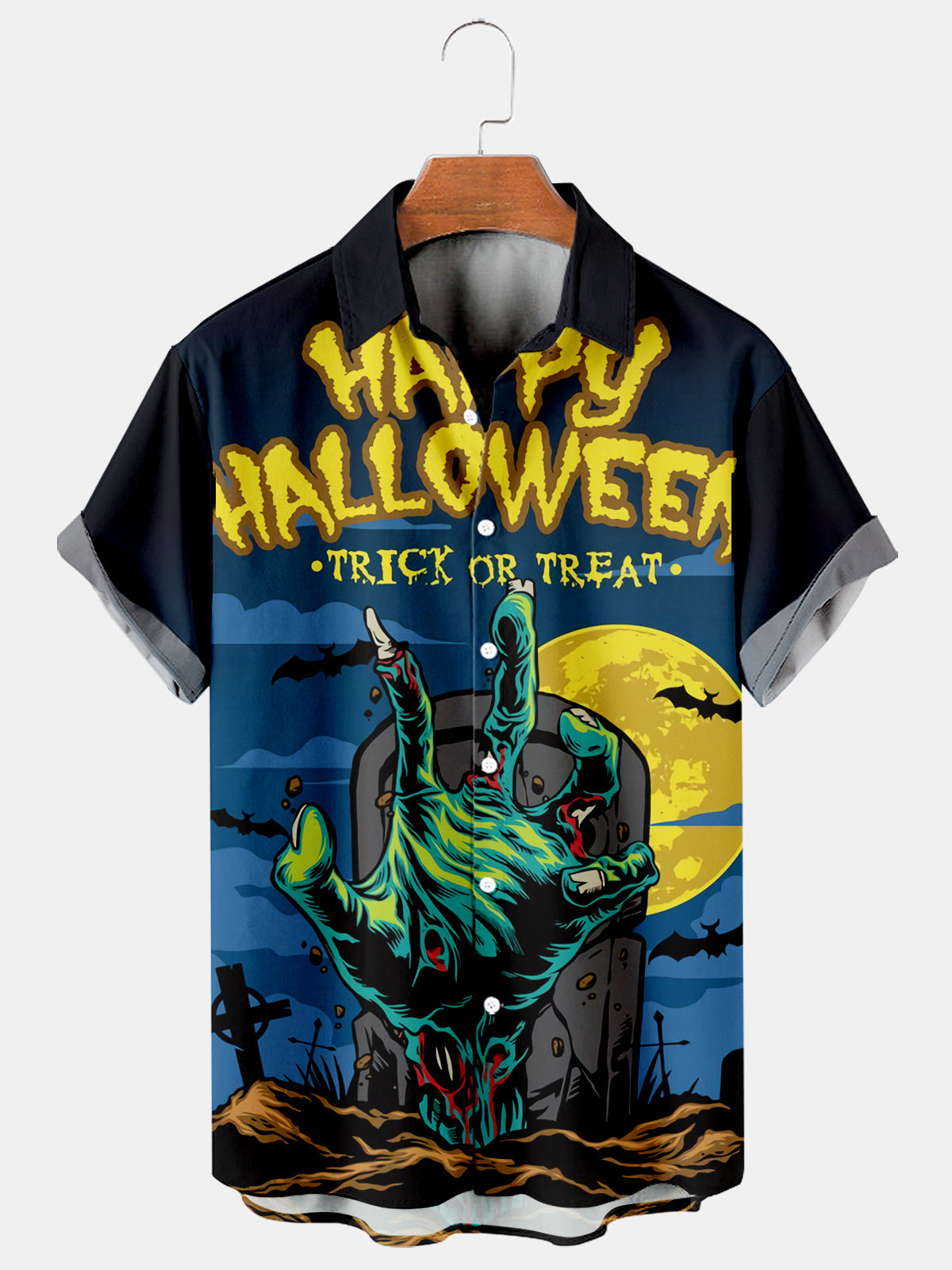 Happy Halloween Spoof Rubber Hawaiian Shirt