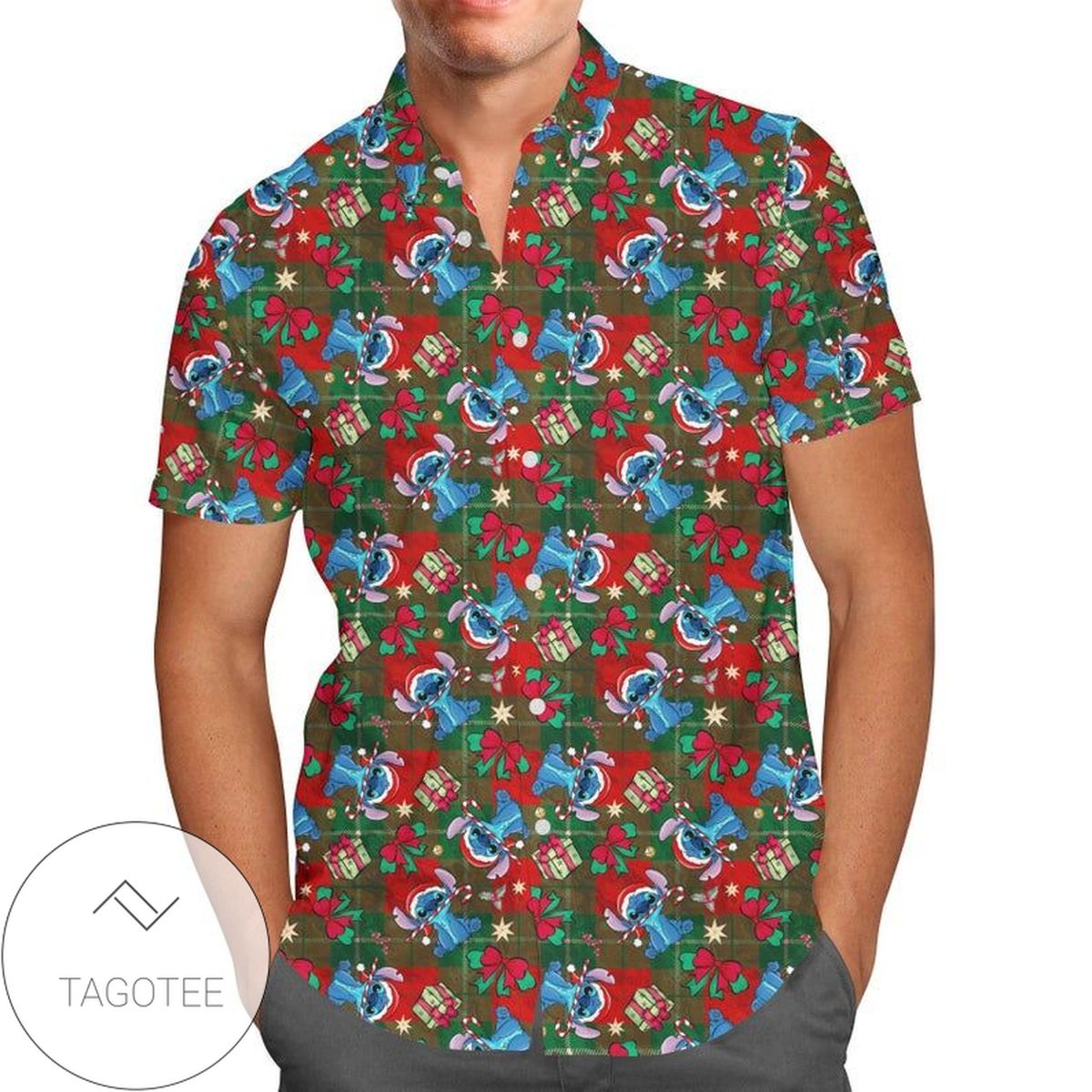 Happy Stitch Cartoon Lilo And Stitch Disney For men And Women Graphic Print Short Sleeve Hawaiian Casual Shirt