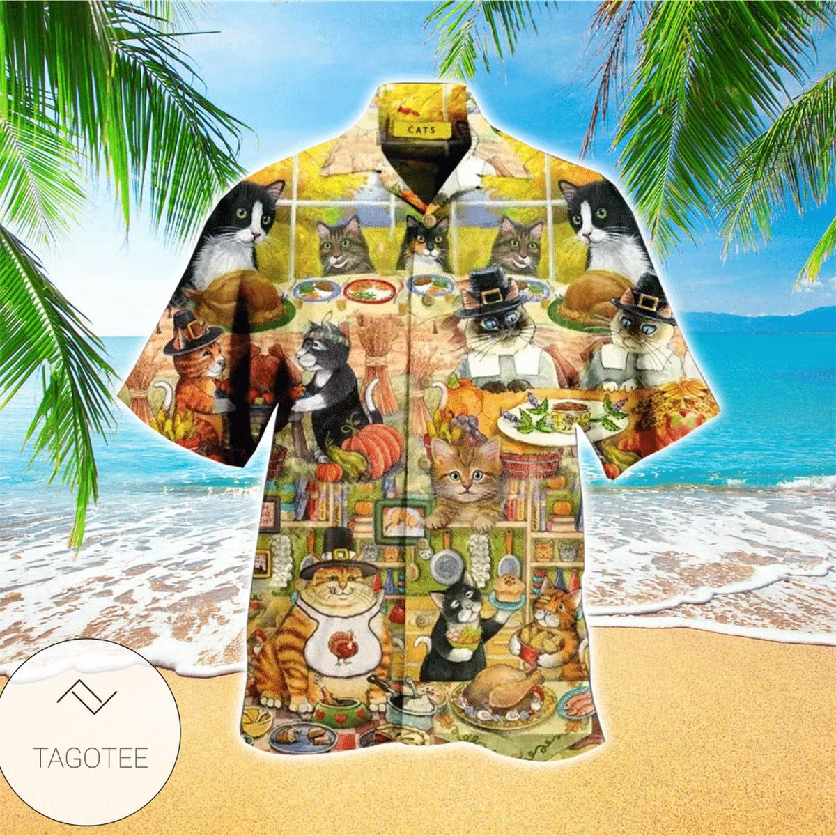 Happy Thanksgiving Funny Cartoon Turkey Hawaiian Shirt