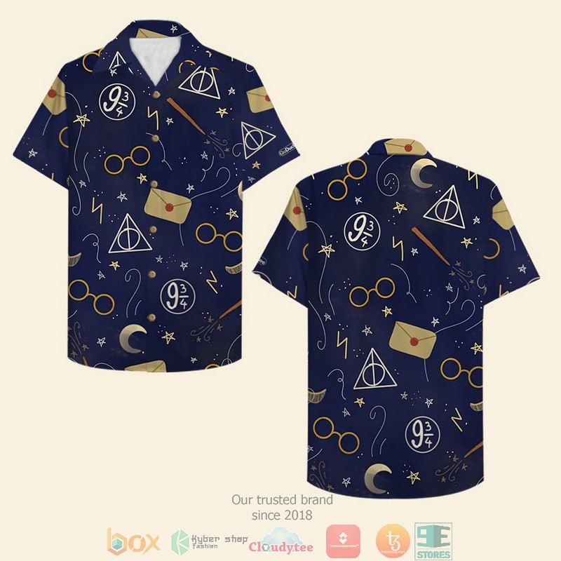 Harry Potter Glasses & Magic Stick Seamless Hawaiian Shirt