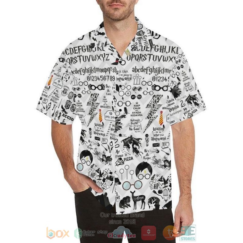 Harry Potter Glasses Magic Stick Pattern Hawaiian Shirt