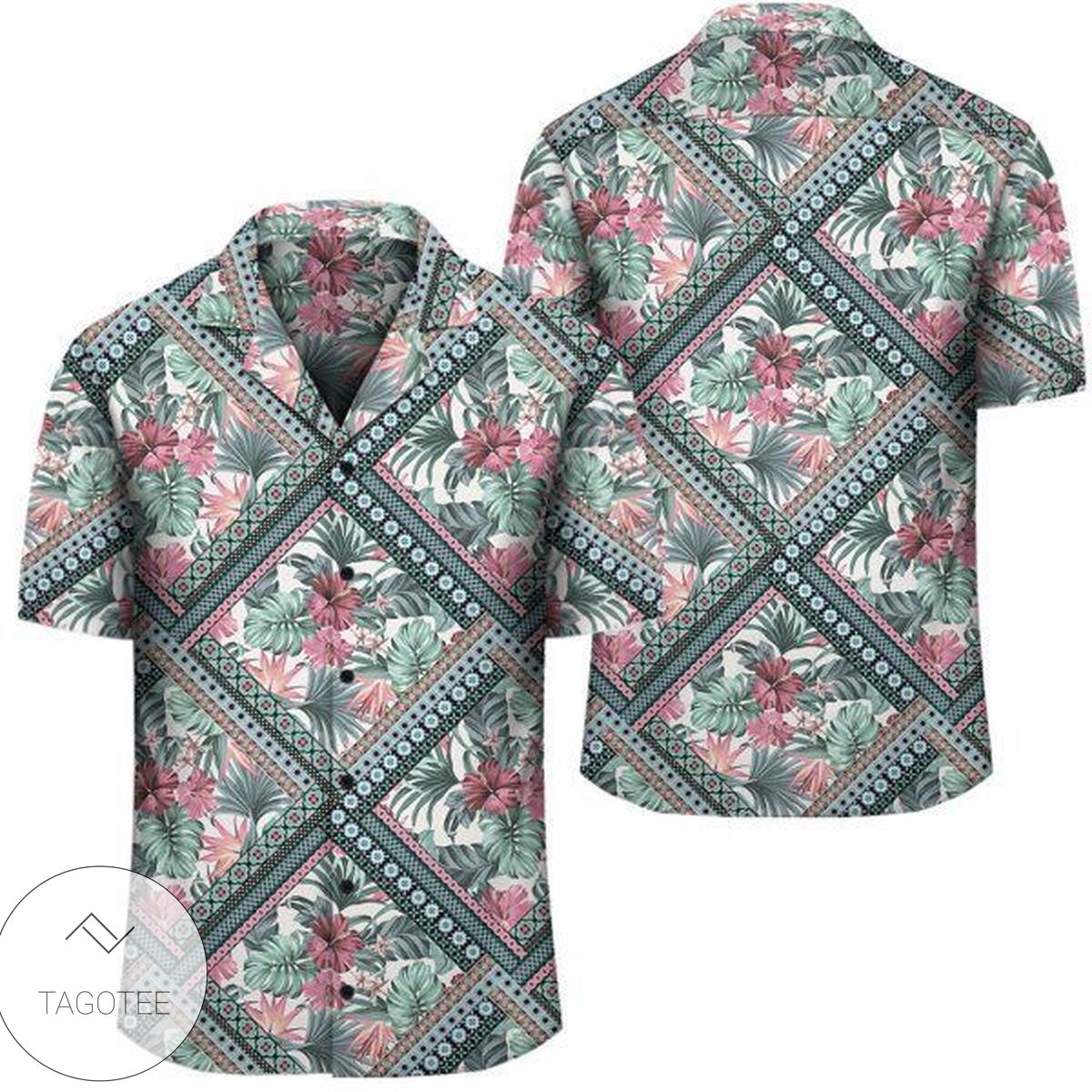 Hawaii Blue Plumeria Flowers Hawaiian Shirt