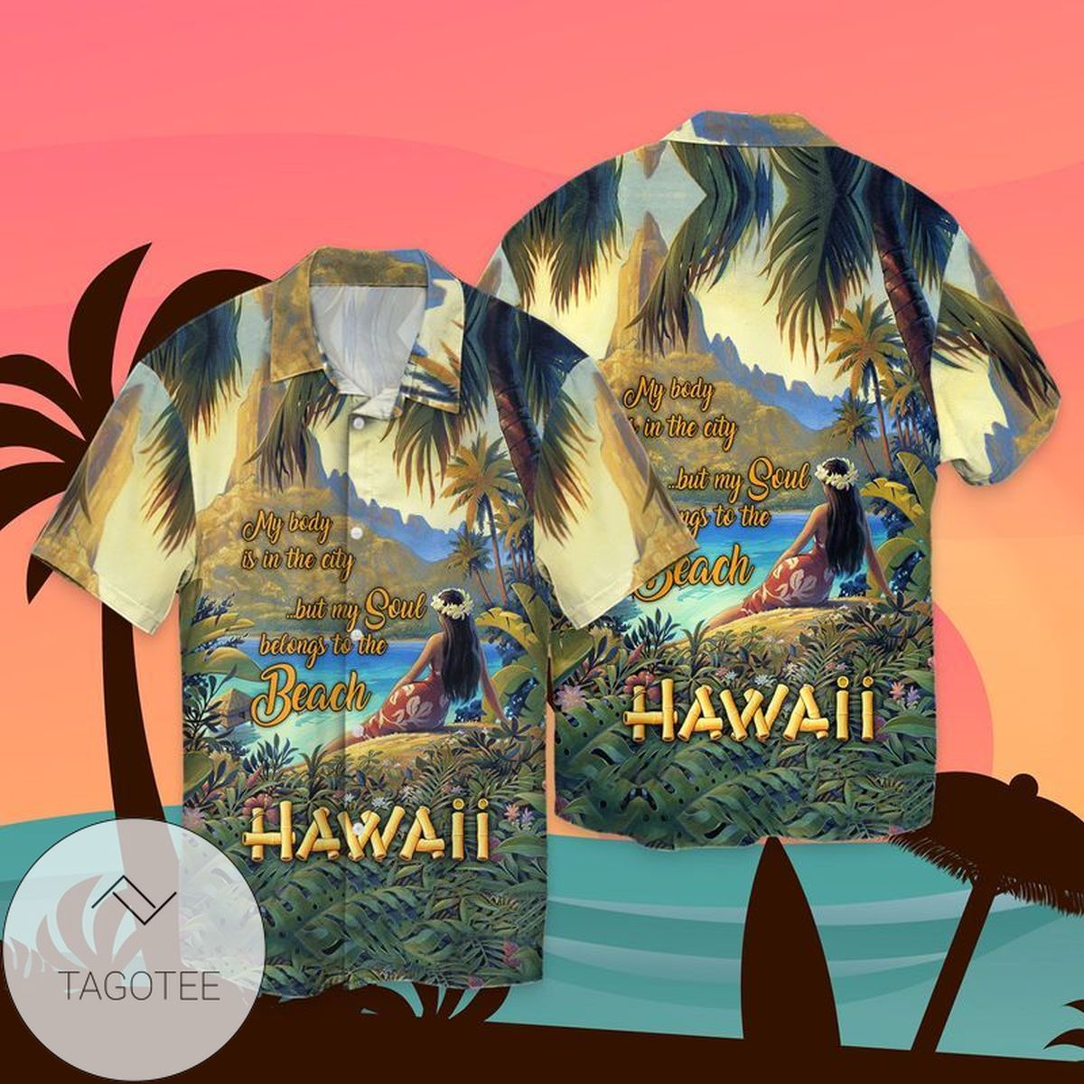 Hawaii Palm Trees And Tropical Branches Hawaiian Shirt