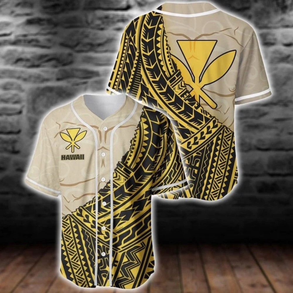 Guam Coconut palm Gold tropical polynesians Baseball Jersey – Dnstyles