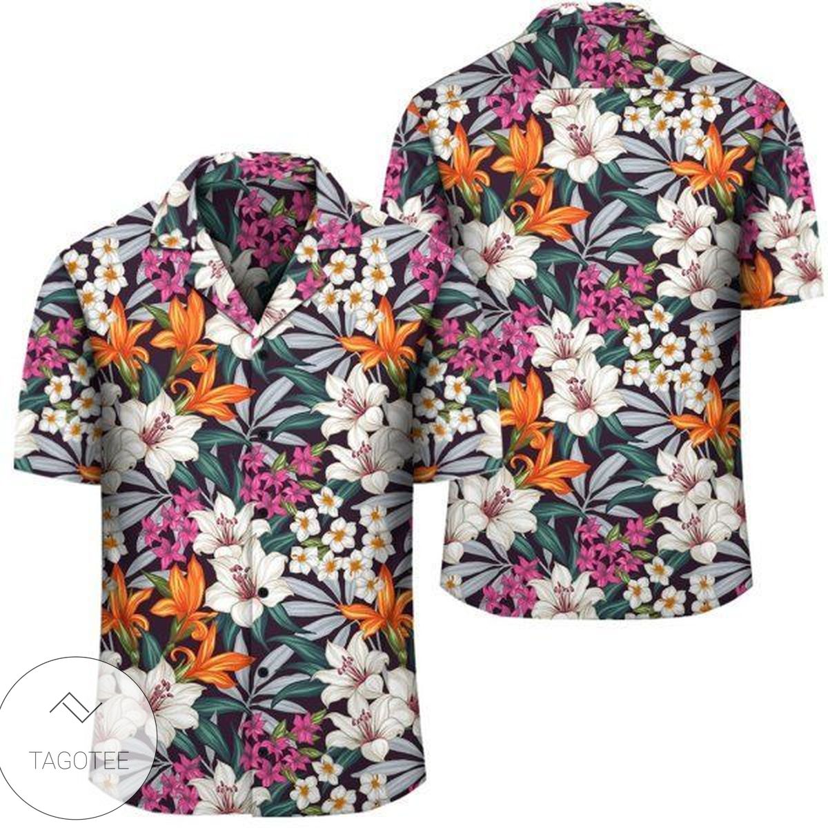 Hawaii Parrot Toucans Hummingbird Flamingo Tropical Leaves Hawaiian Shirt