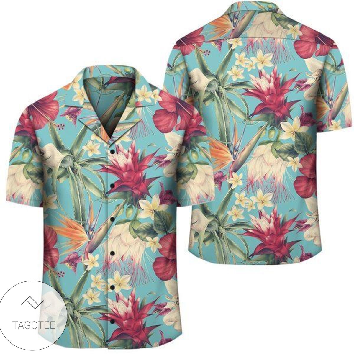 Hawaii Seamless Tropical Flower Hawaiian Summer Hawaiian Shirt