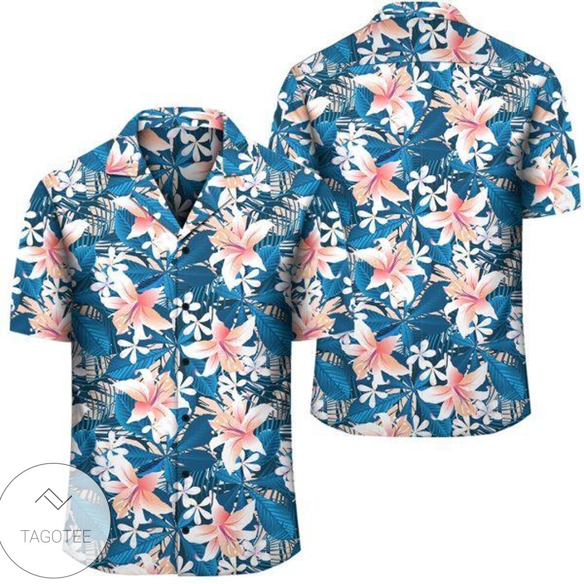 Hawaii Tropical Leaves And Flowers Hawaiian Shirt