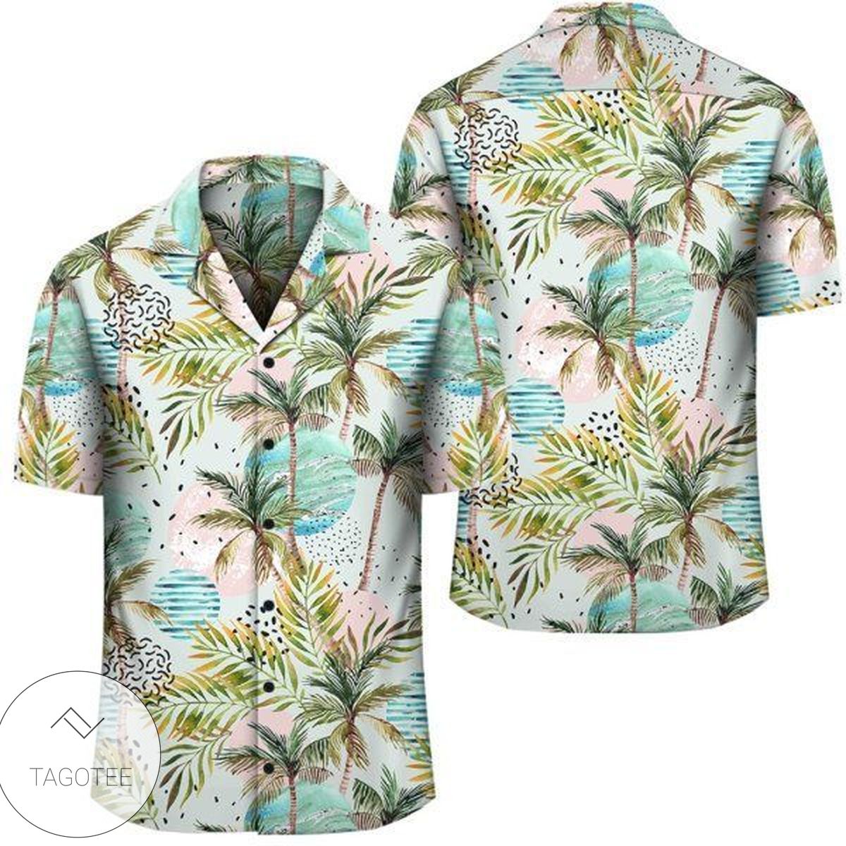 Hawaii Tropical Leaves And Plumeria Hawaiian Shirt