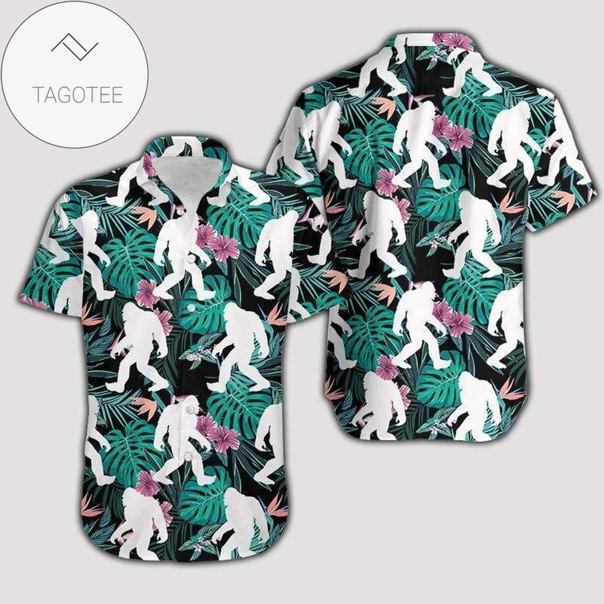 Hawaiian Aloha Shirts Bigfoot In The Sunset 402dh