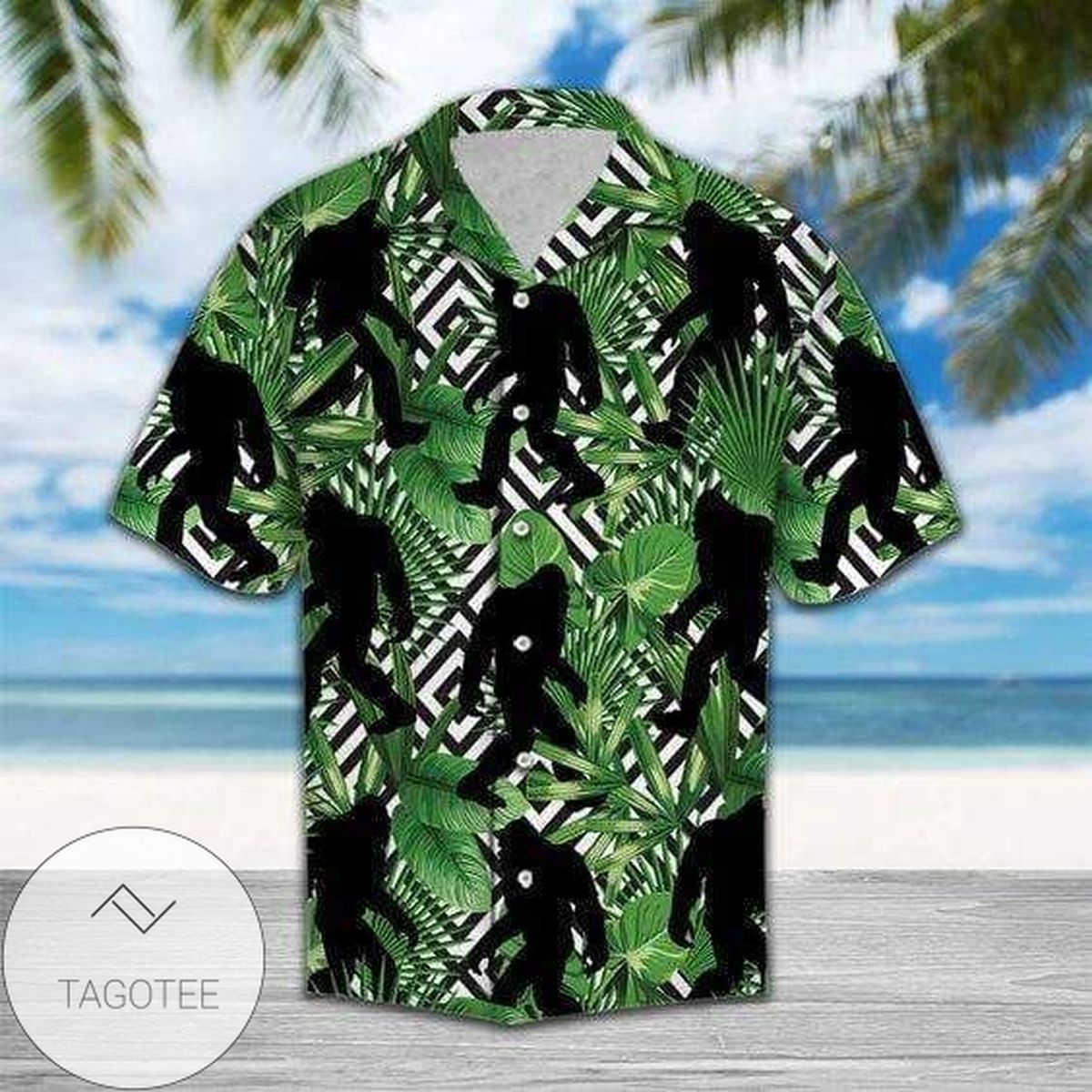 Hawaiian Aloha Shirts Bigfoot In The Sunset 402dh