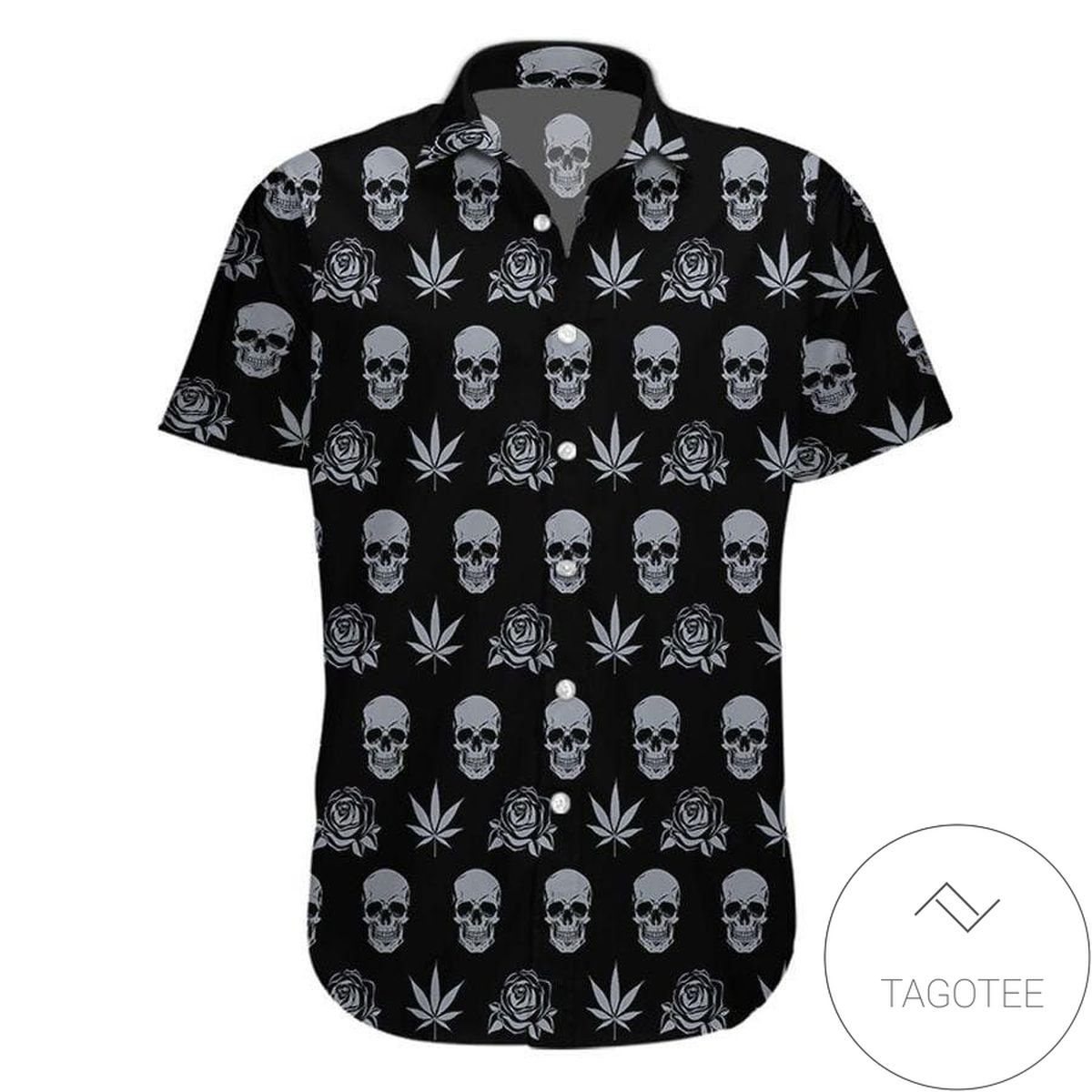 Hawaiian Aloha Shirts Black Skull Wings