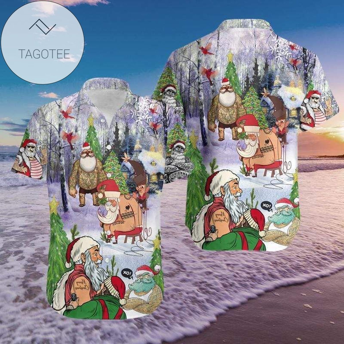 Hawaiian Aloha Shirts Christmas Deer Hunting