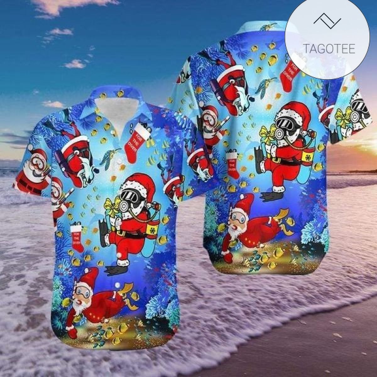 Hawaiian Aloha Shirts Christmas Stay Cool Santa Claus