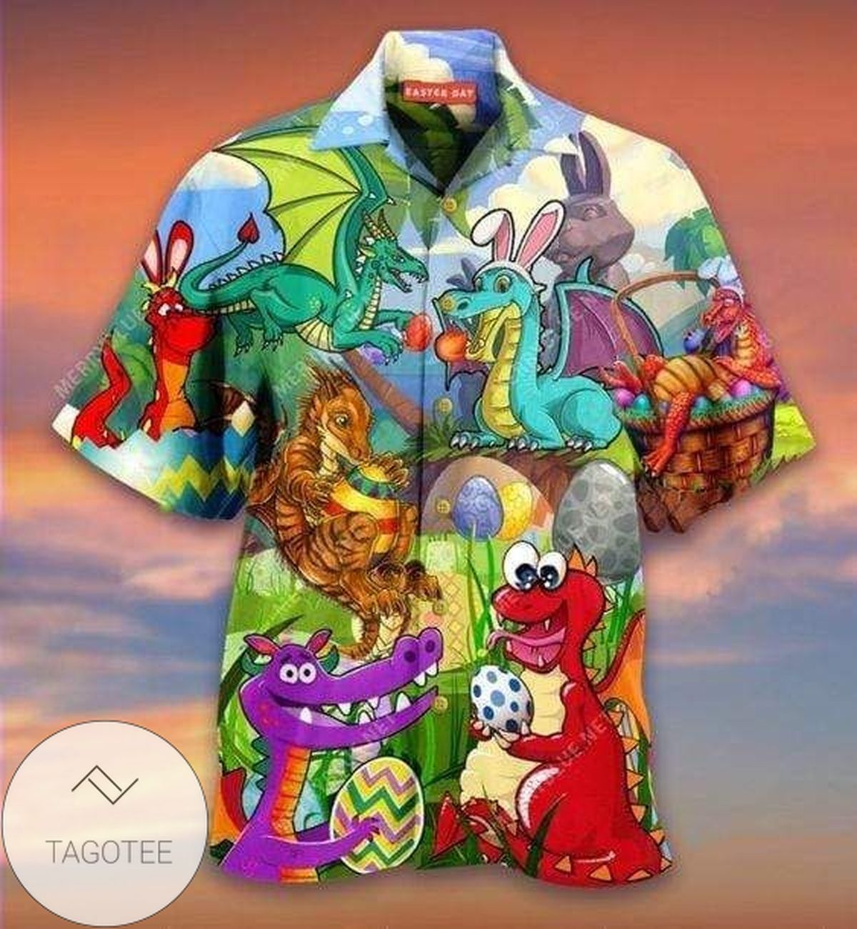 Hawaiian Aloha Shirts Dragon Hunting Airplane