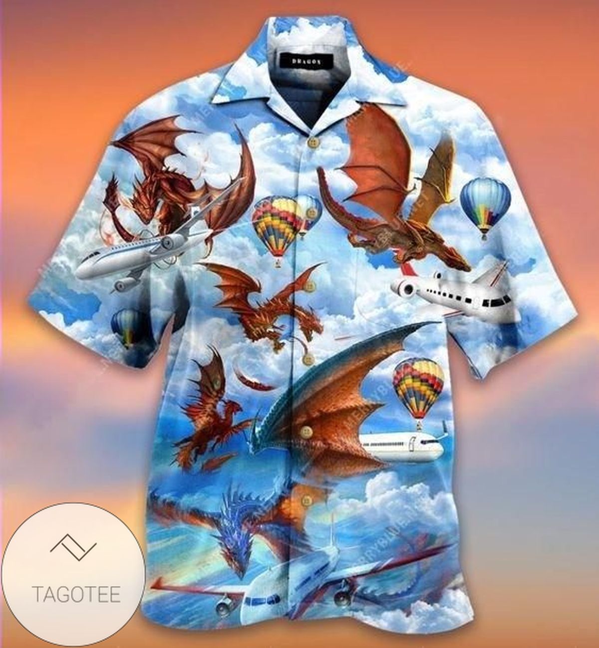 Hawaiian Aloha Shirts Dragons Heart Shape