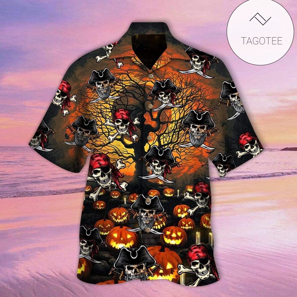 Hawaiian Aloha Shirts Go Pirates Halloween