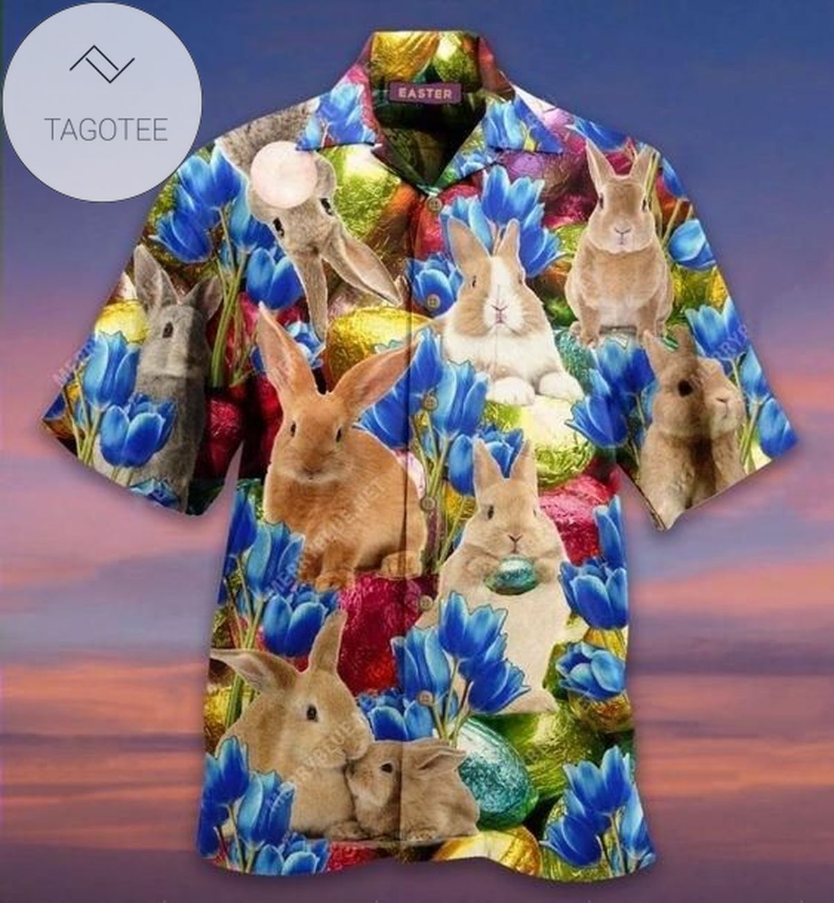 Hawaiian Aloha Shirts Happy Easter Dog