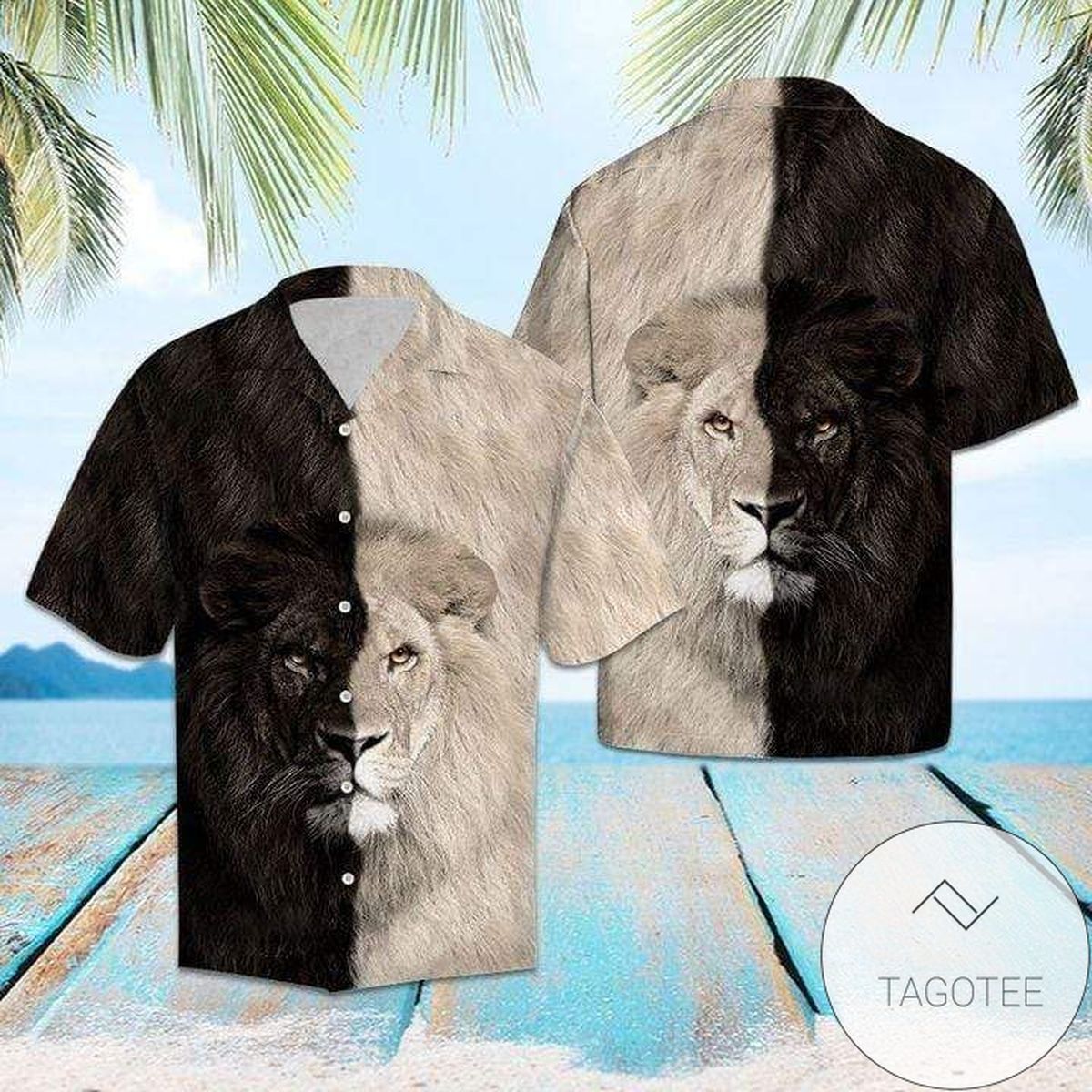 Hawaiian Aloha Shirts Lion Rose 3108h