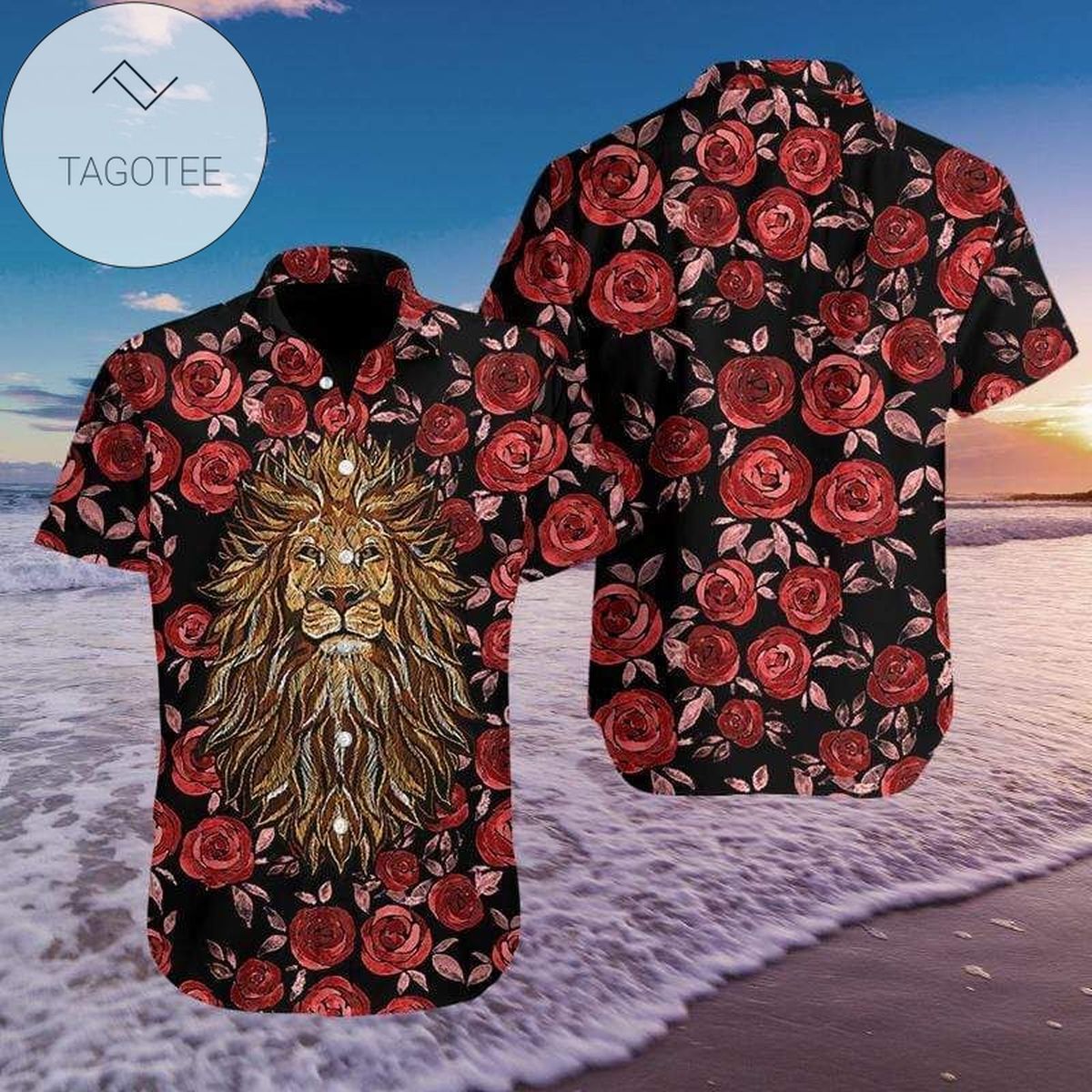 Hawaiian Aloha Shirts Lion Warrior