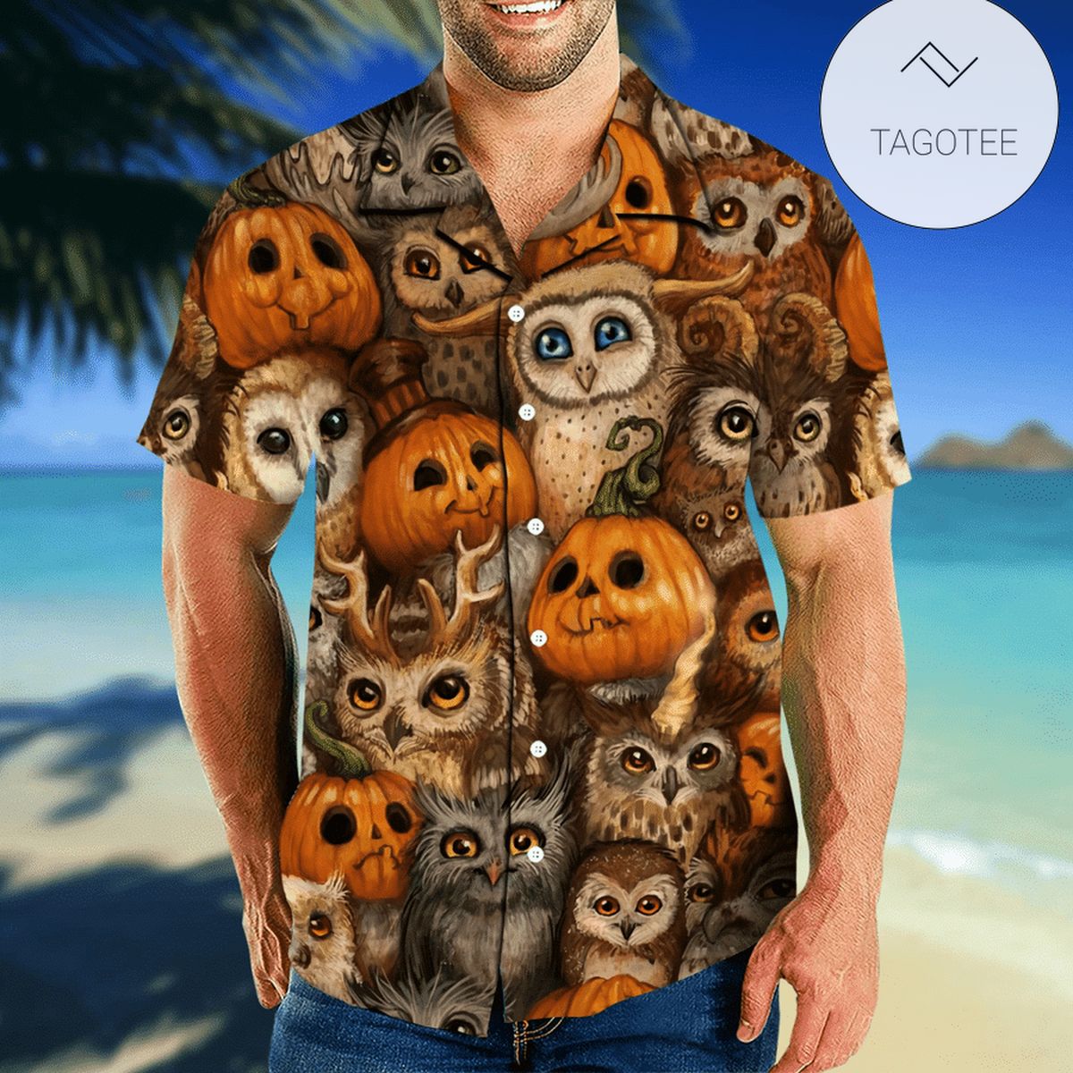 Hawaiian Aloha Shirts Owl Zombie Party Halloween