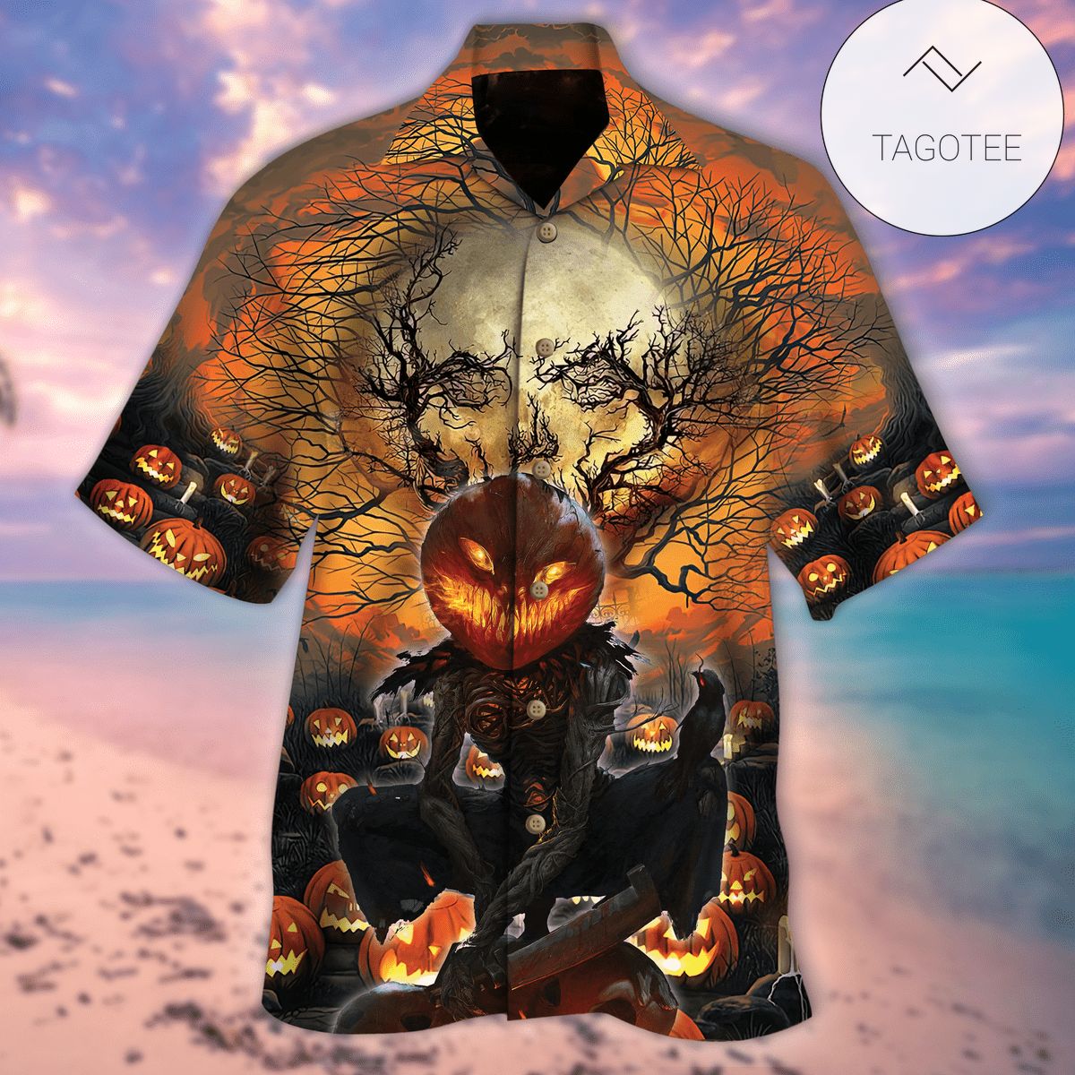 Hawaiian Aloha Shirts Pumpkin God Of Death Halloween