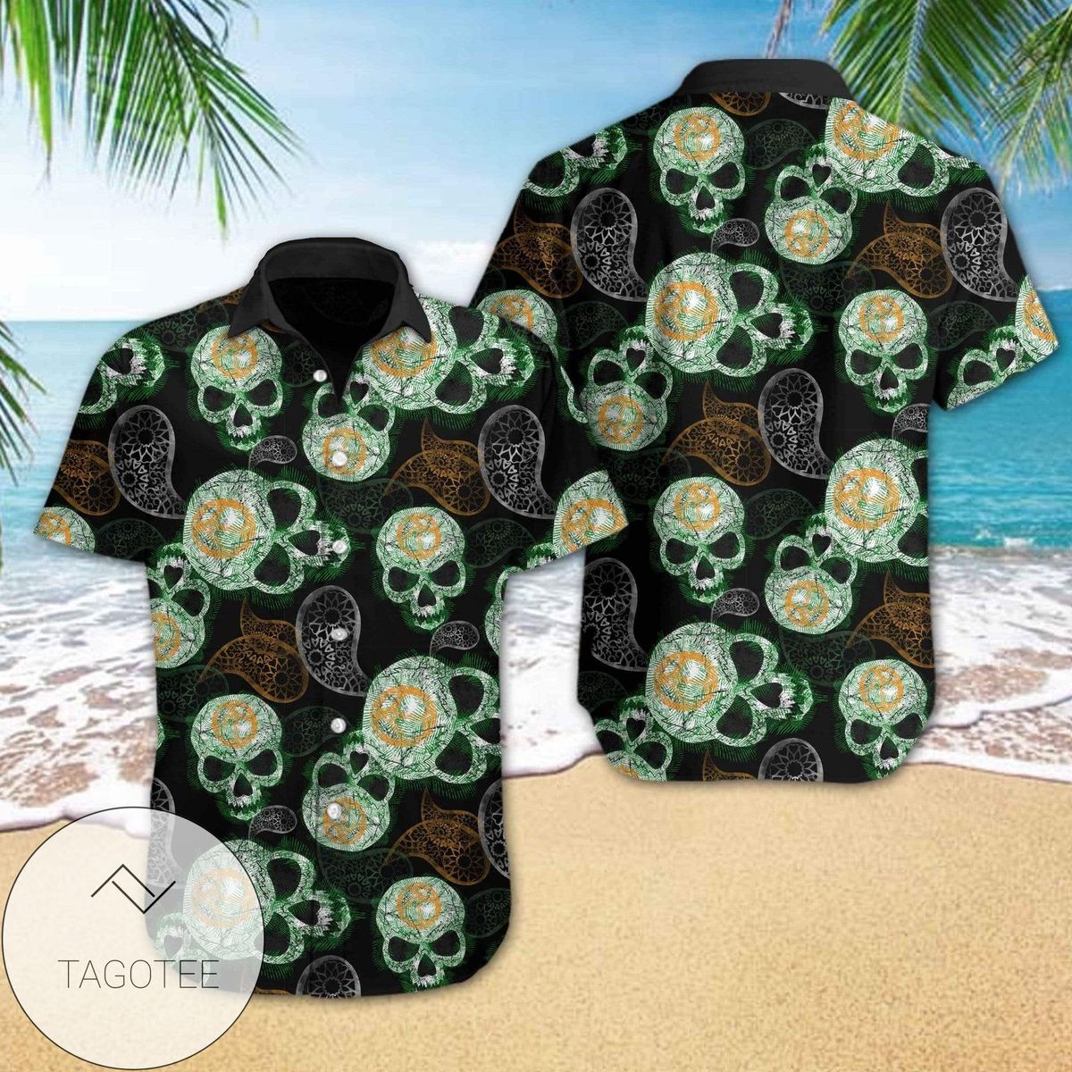 Hawaiian Aloha Shirts Skull Reflection