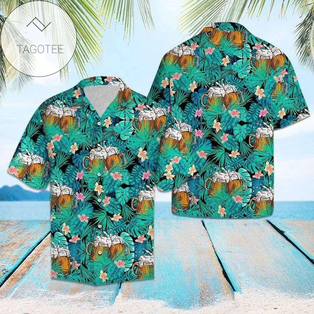 Hawaiian Aloha Shirts Tropical Beach Skull