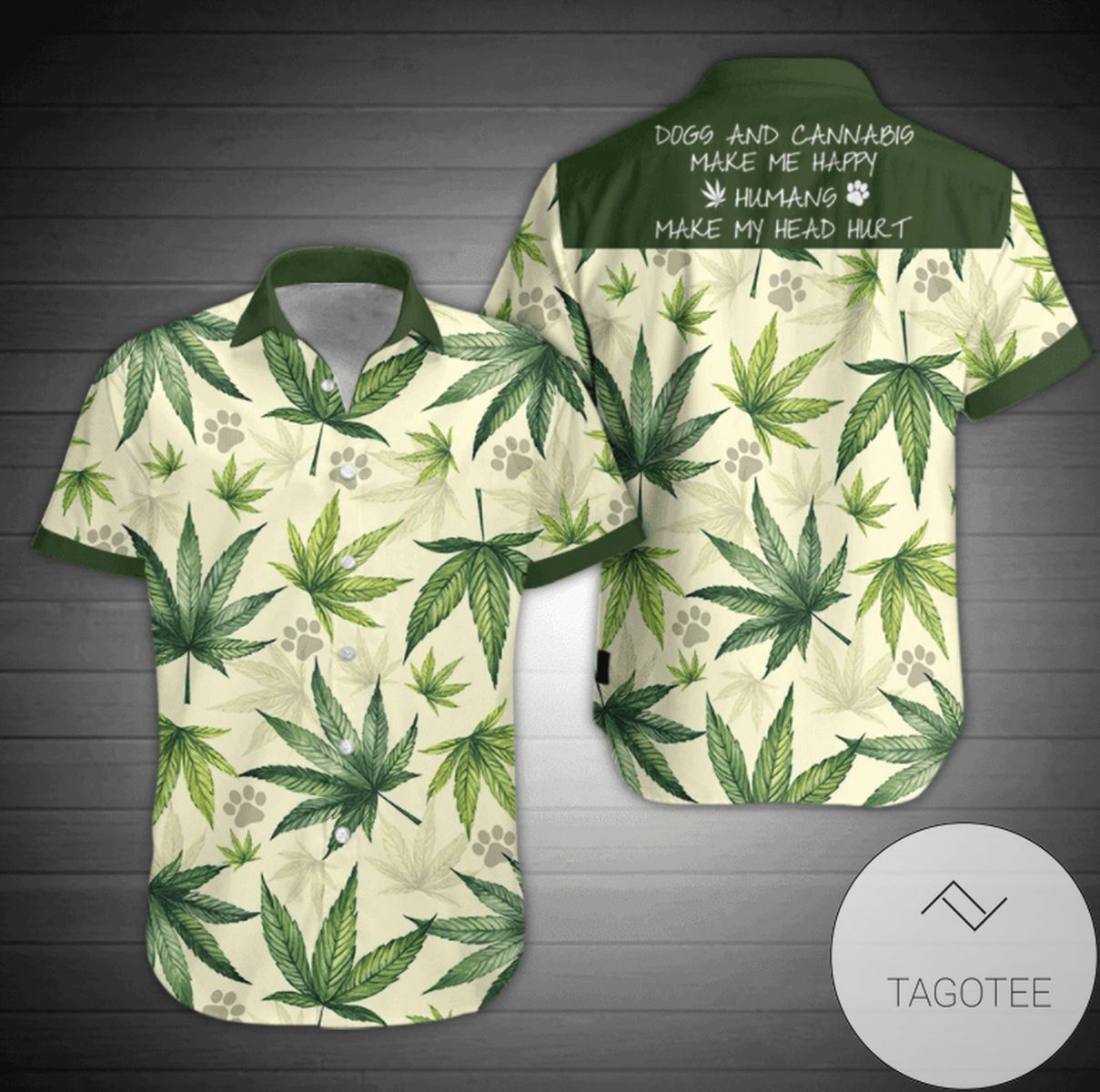 Hawaiian Aloha Shirts Weed Don’t Panic It’s Organic