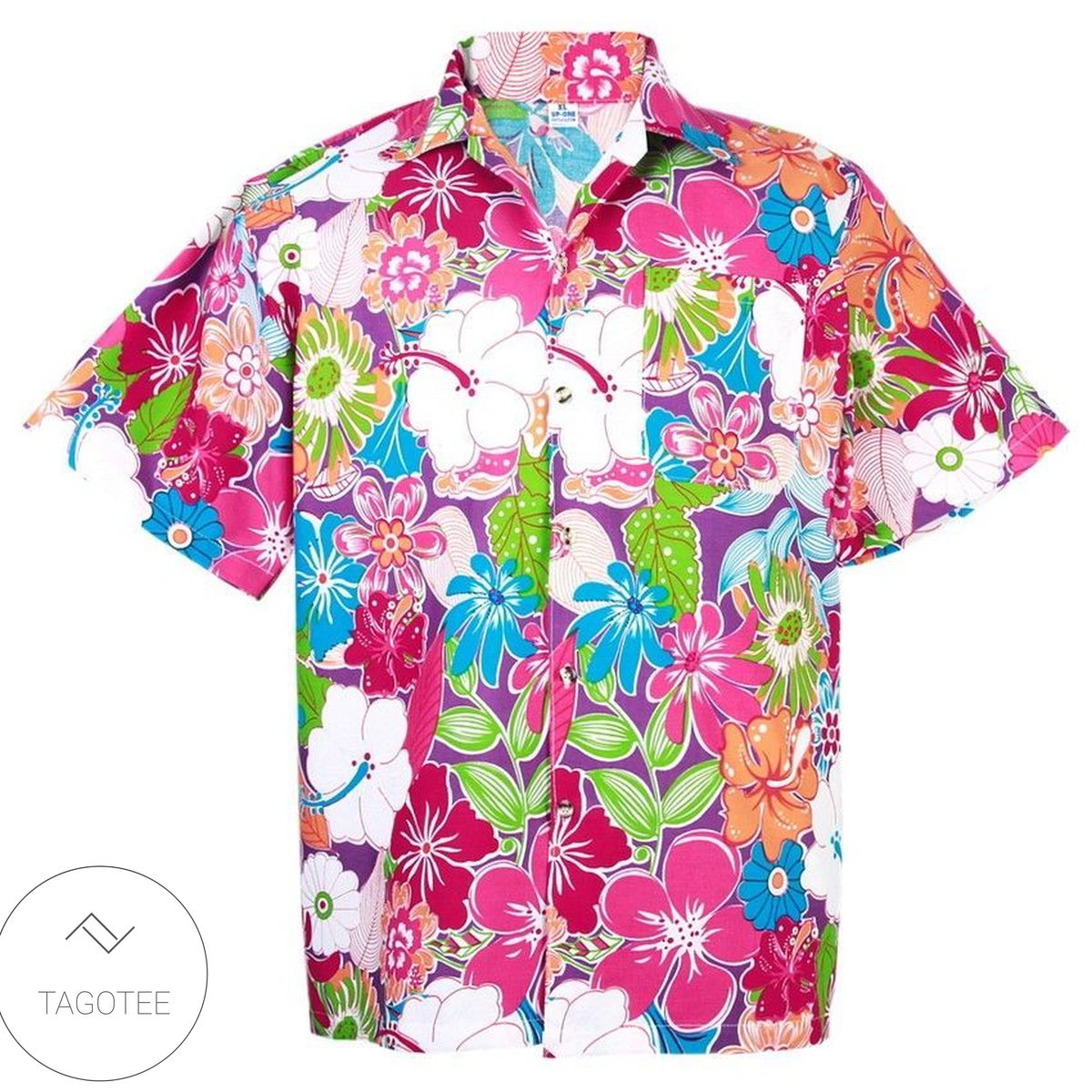 Hawaiian Shirt Aloha Cotton Plumeria Frangipani Beach Holiday Purple Hcd906v