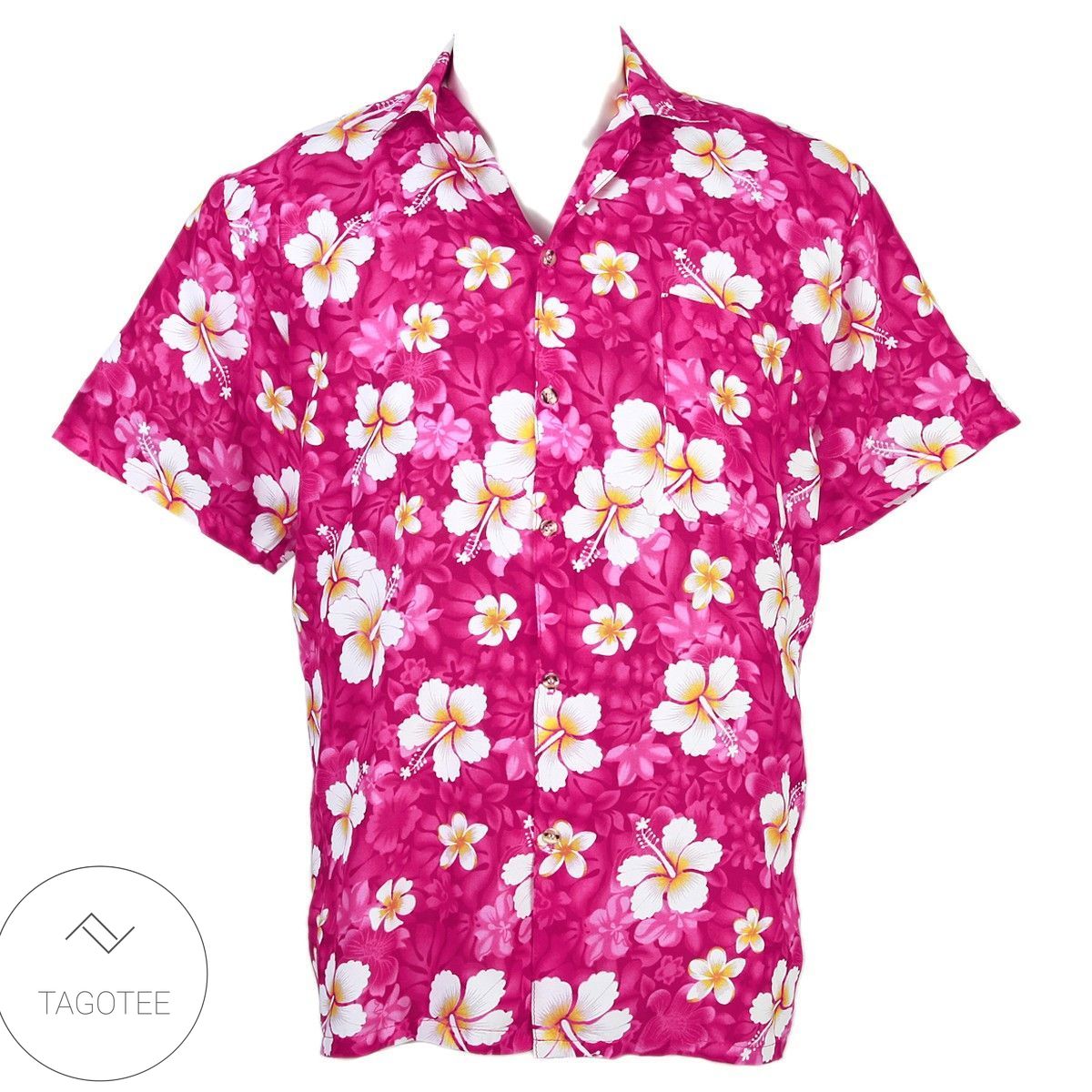 Hawaiian Shirt Aloha Hibiscus Chaba Leisure Beach Holiday Pink