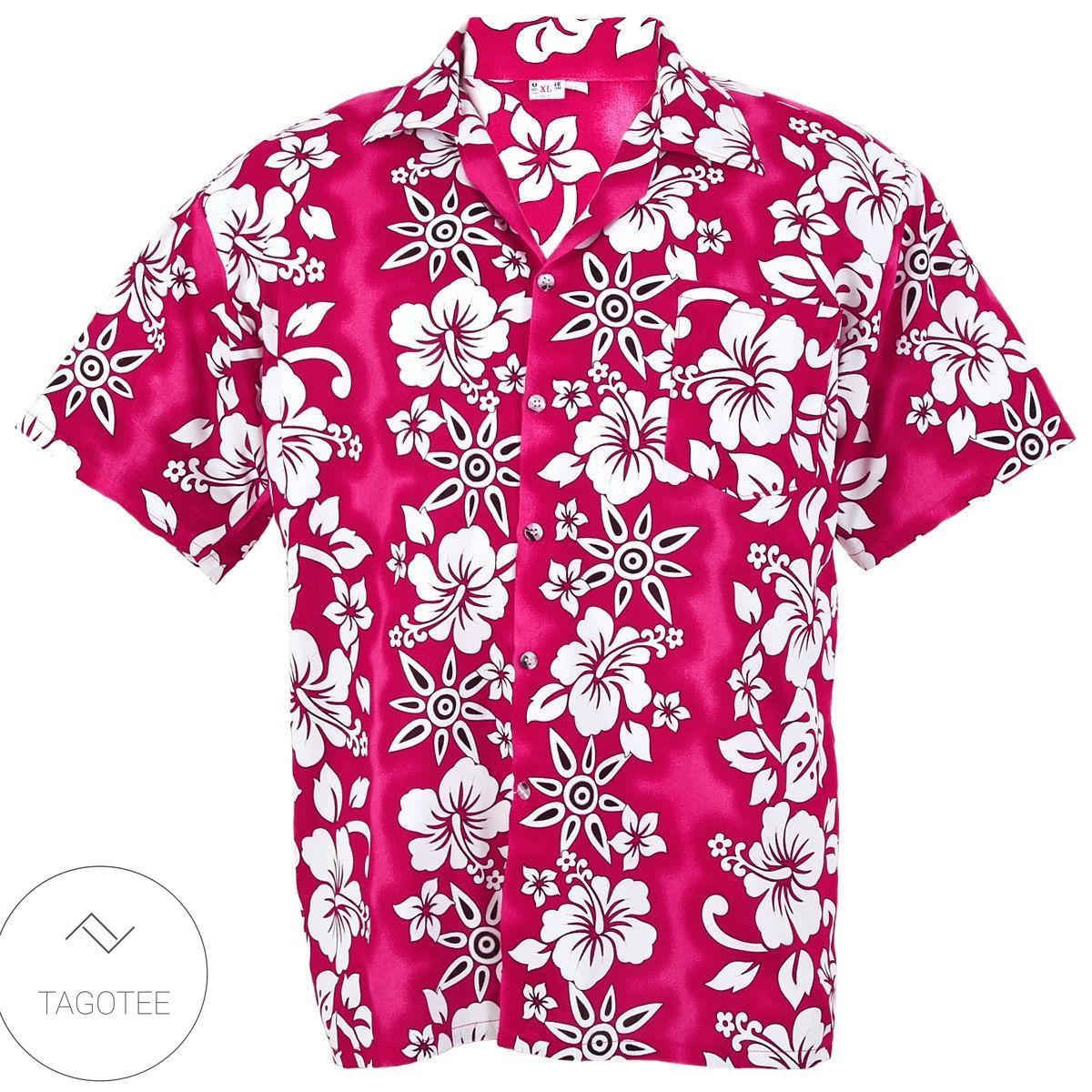 Hawaiian Shirt Aloha Hibiscus Chaba Flower Background Pink Ha272p