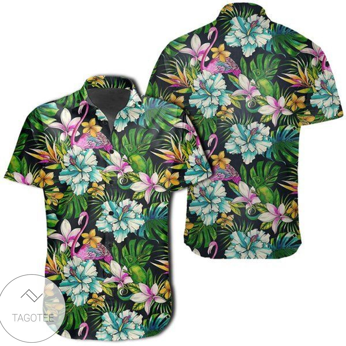 Hawaiian Shirt Aloha Hibiscus Chaba Flower Background Pink Ha272p