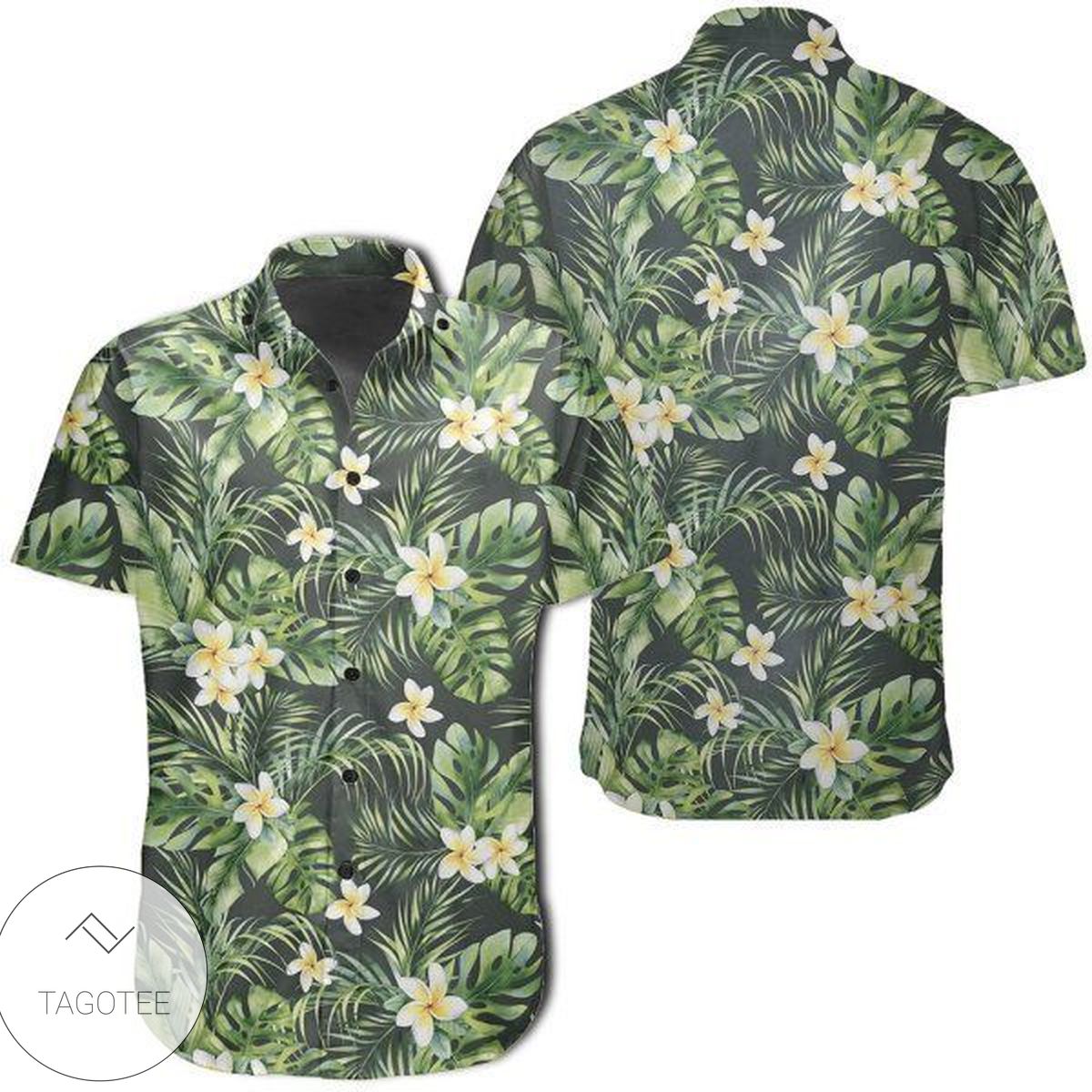 Hawaiian Shirt Hibiscus And Plumeria Green Shirt