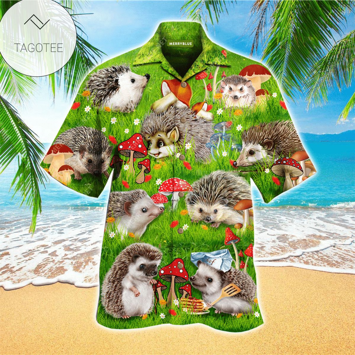 Hedgehog Apparel Hedgehog Hawaiian Button Up Shirt