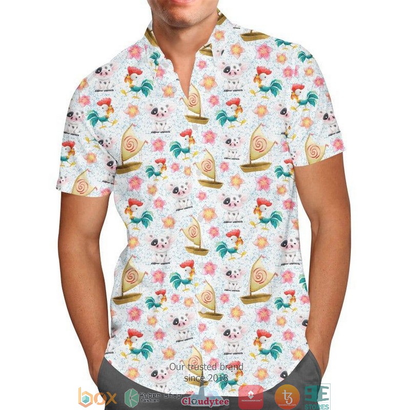 Heihei and Pua Disney Short Sleeve Hawaiian Shirt