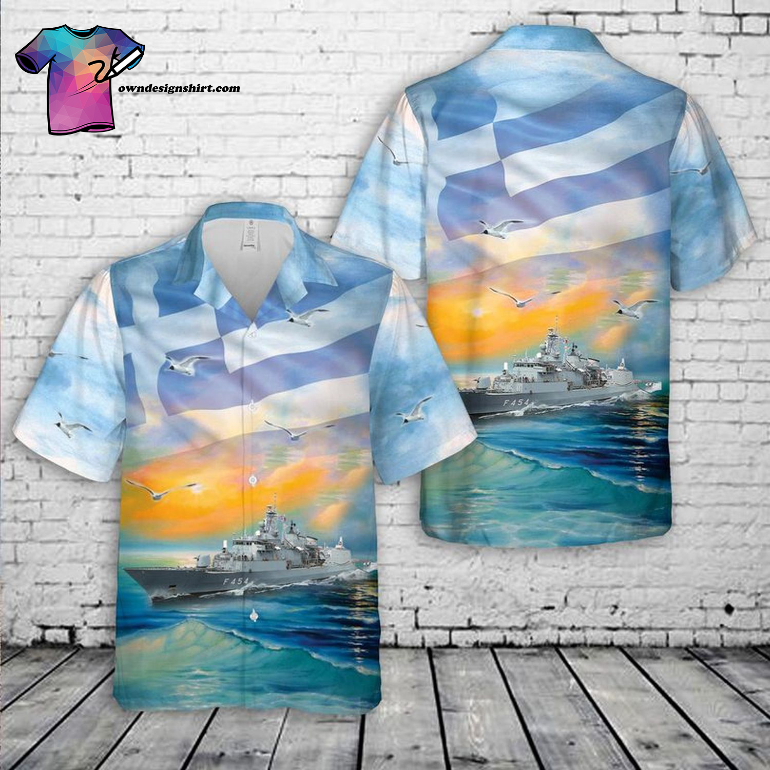 Hellenic Navy HS Aittitos P268 Independence Day All Over Print Hawaiian Shirt